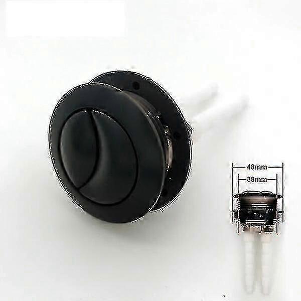 Dual Flush Round Push Button for Toilet Tank - Black Flush System Button