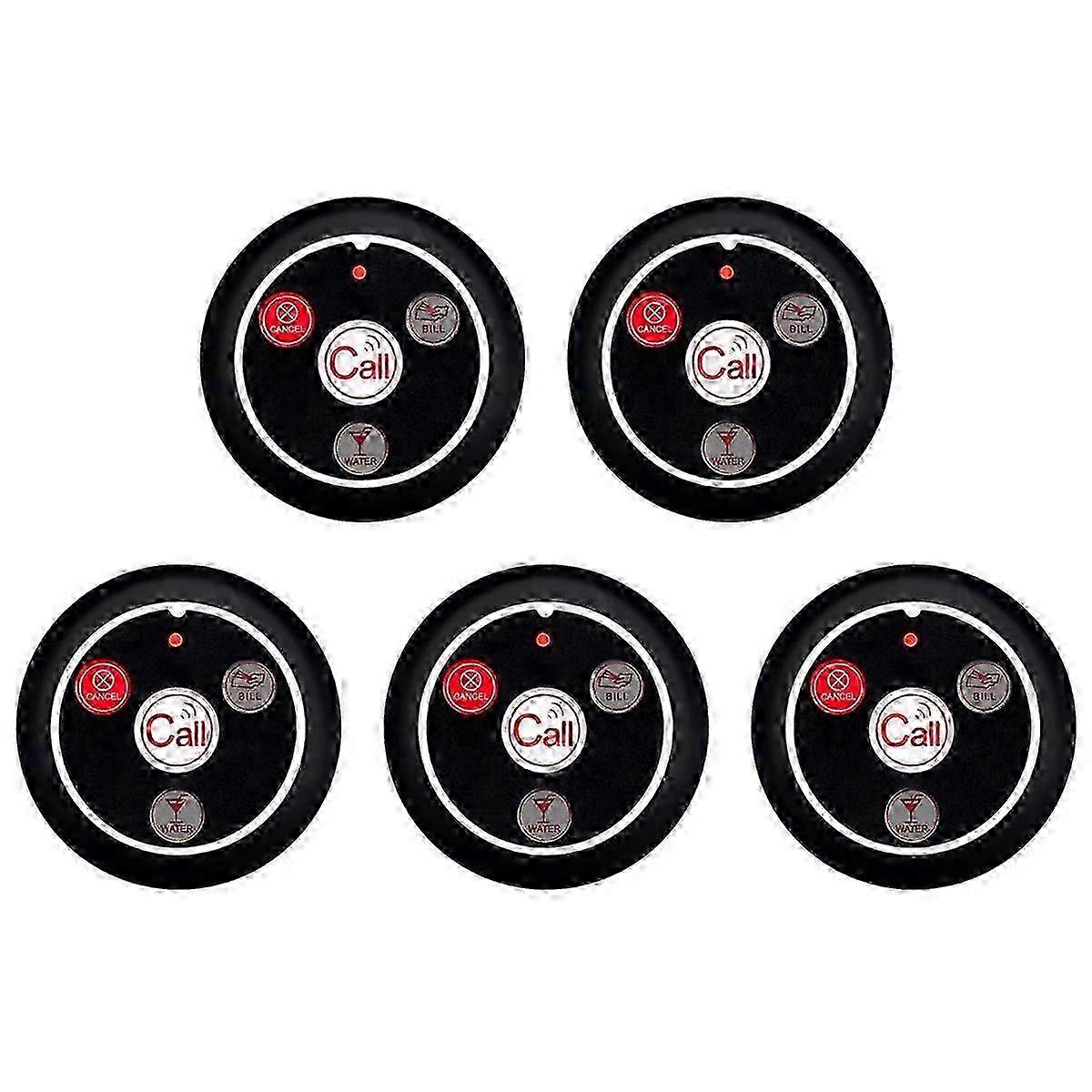 Wireless Waiter Pager 433MHz 4 Keys Black Restaurant Transmitter