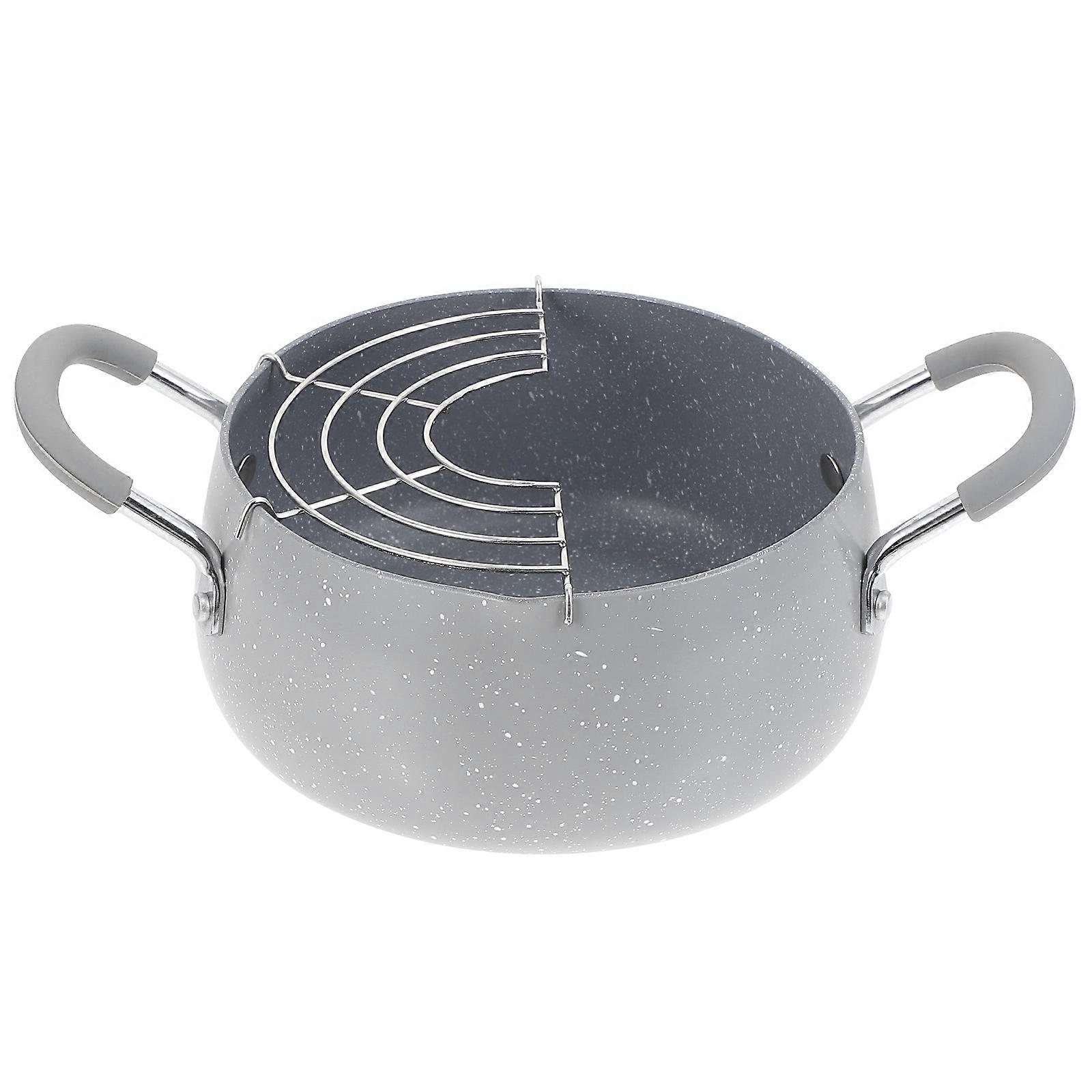 Japanese Deep Fryer Pot Mini Round Shape for Home Cooking 18x18cm Fry Fish 1 Set