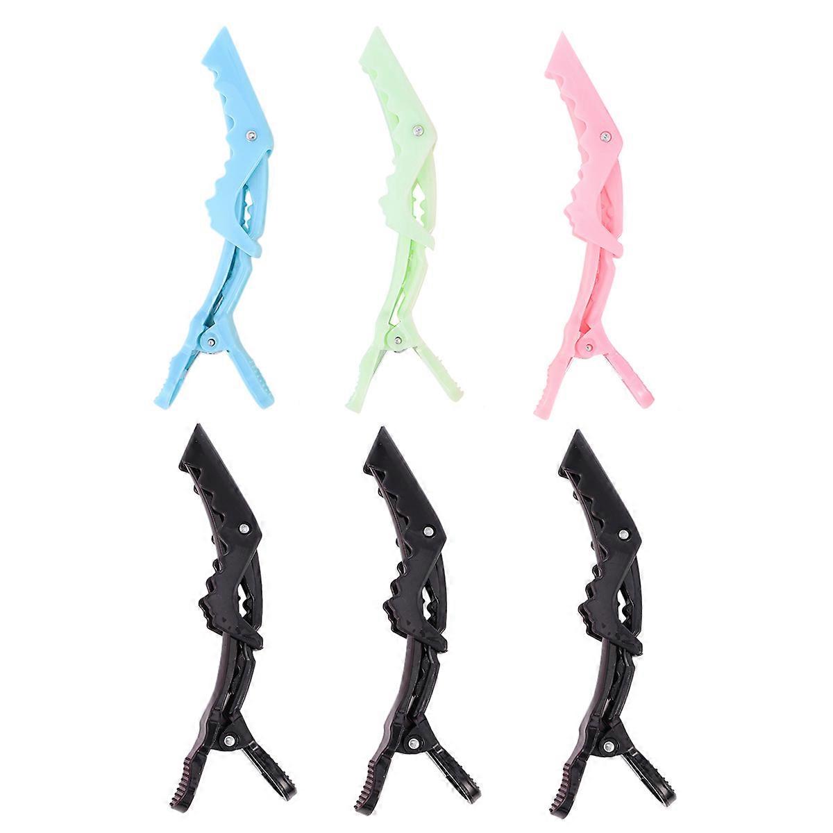 Hair Barrettes Styling Clips Professional Use Black Colorful 12Pcs