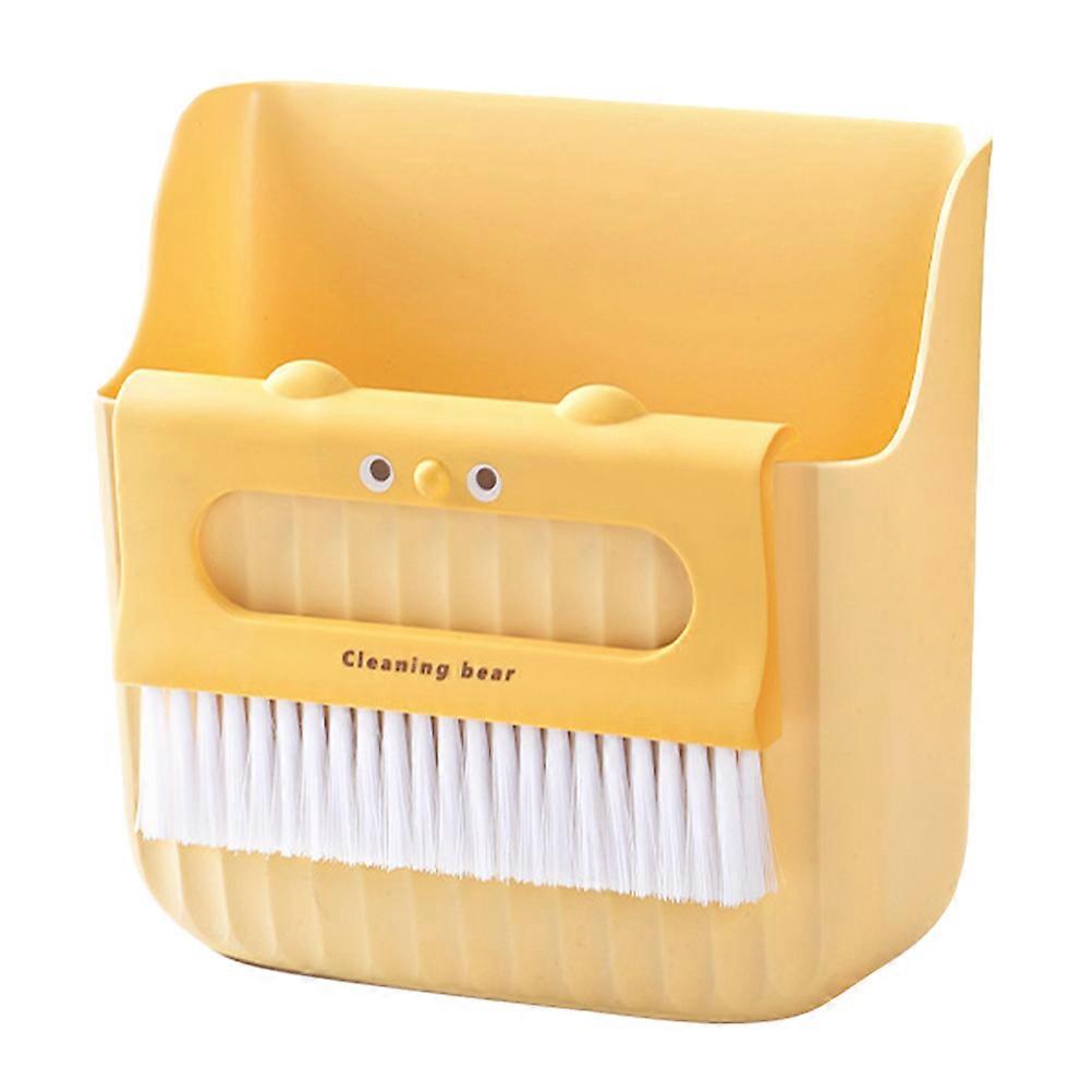 Compact Tabletop Broom and Dustpan Set Office Use Yellow 17.00X16.00X6.00CM Multi-Function 1Set