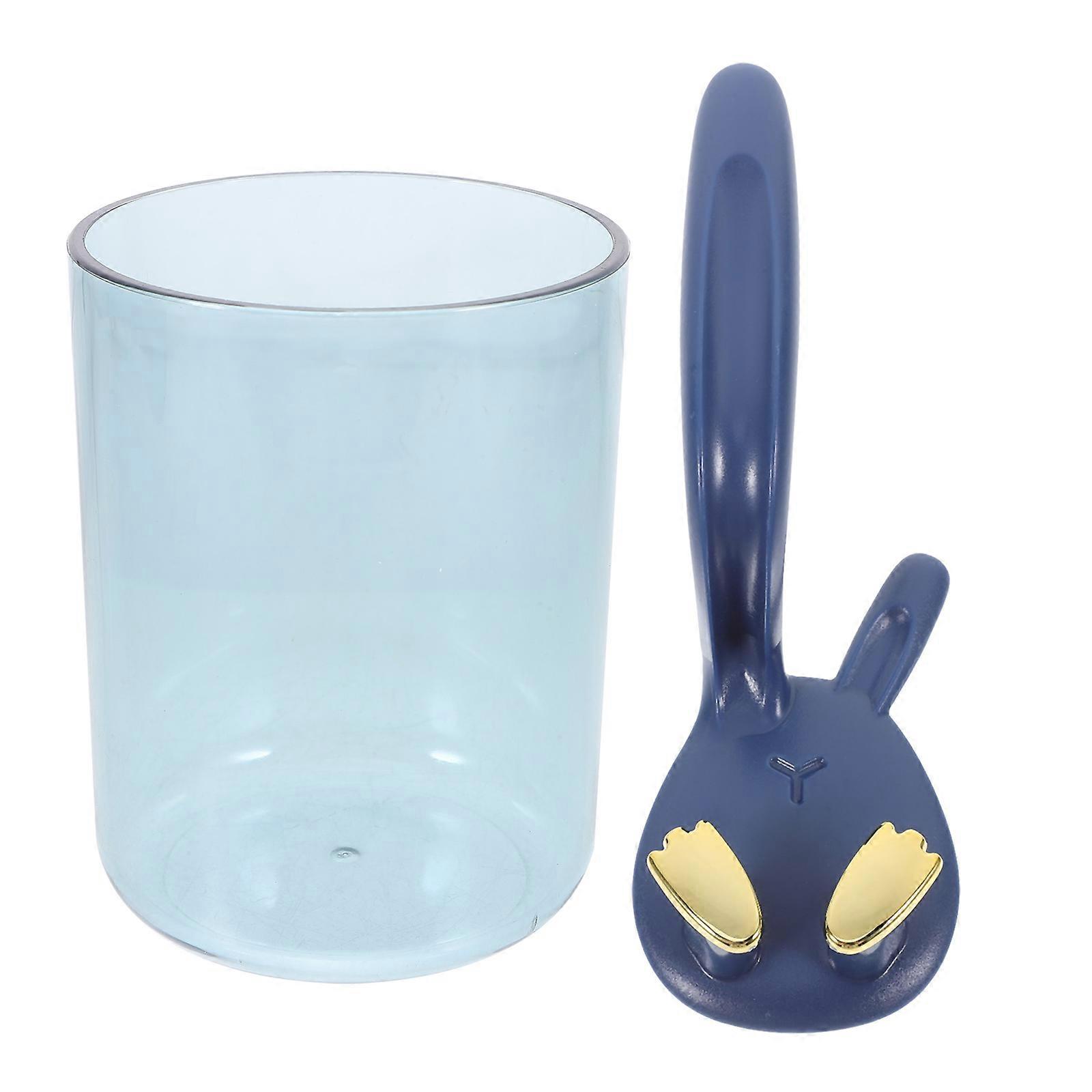 Toothbrush Holder Cute Rabbit Ear Shape Wall Mounted Suction Cup Space Saving Easy to Install No Drill Blue 1Set