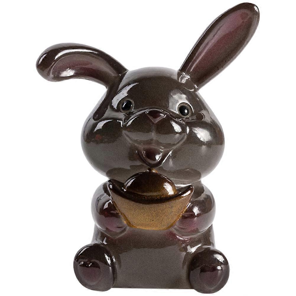 Color Changing Rabbit Shape Tea Pet Resin Decoration for Tea House 1Pcs