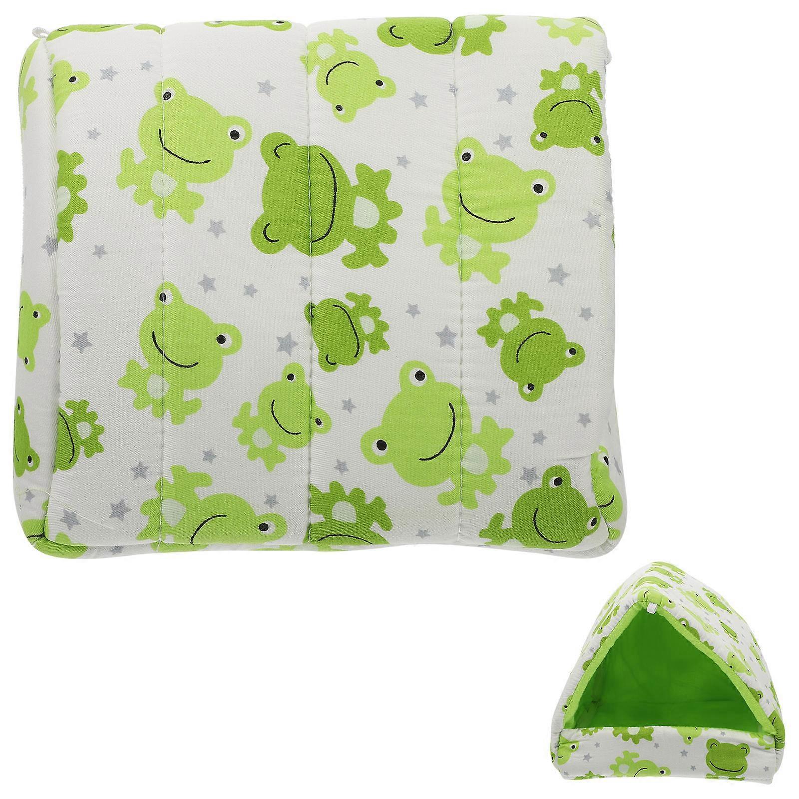 Pet Hamster Bed Adorable Hamster Nest Warm Hideout Small Pets Nest Frog Shape 19x18cm Comfortable Design 1 Set