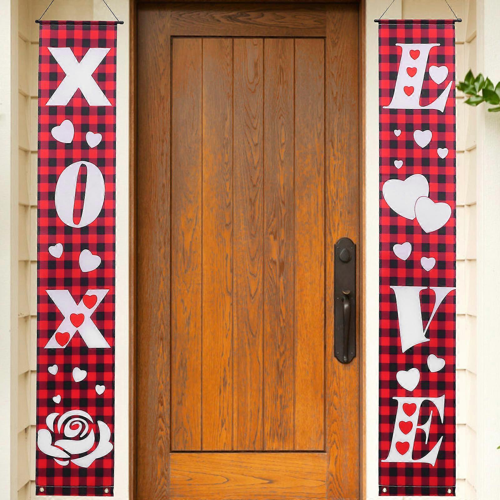 Valentines Day Party Banner Sign Decoration Hangable Ceiling Archways 1 Pair