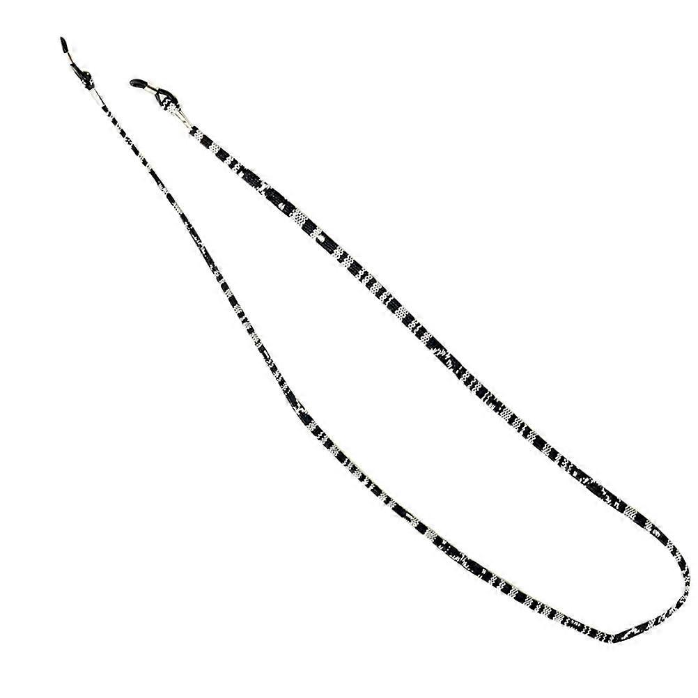 Eyeglasses String Holder Non-Slip Stylish Texture Cotton Black 70x0.5x0.2cm Secure Glasses 1Pack