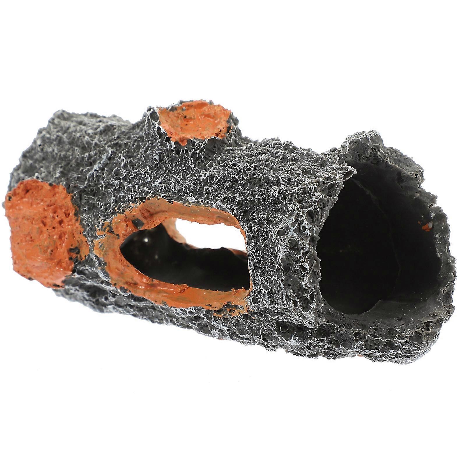 Fish Tank Tree Trunk Resin Craft Artificial Tree Trunk Decoration Aquarium Setup Multi-Colored 13.5x5x5.5Cm Shelter 1Pcs