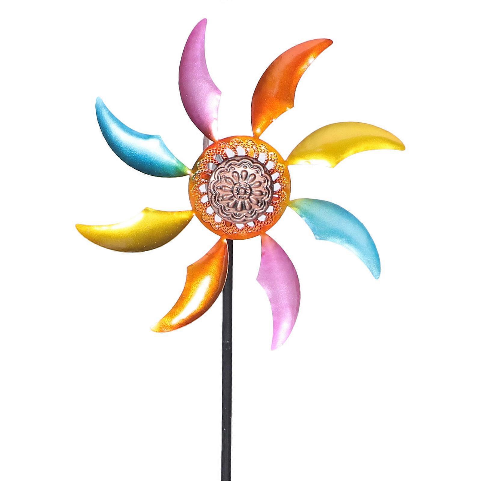 Garden Pinwheels Spinners Metal Pinwheel Decor Rotatable Garden Ornament 120x30cm Multi Colorful 1Pack