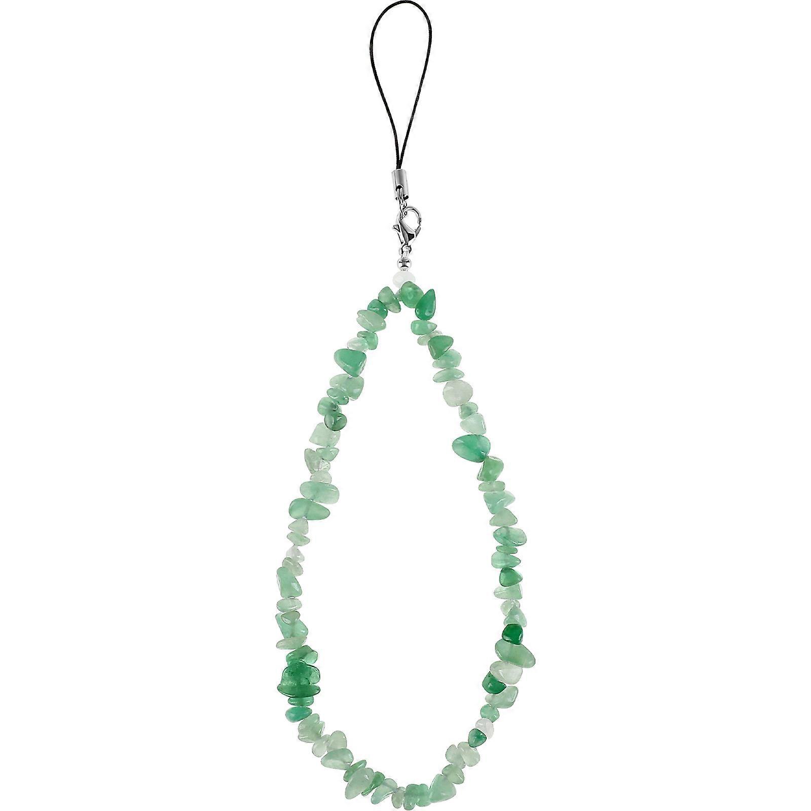 Crystal Wrist Lanyards For Phone Beaded Phone Charm Strap Green 1Set