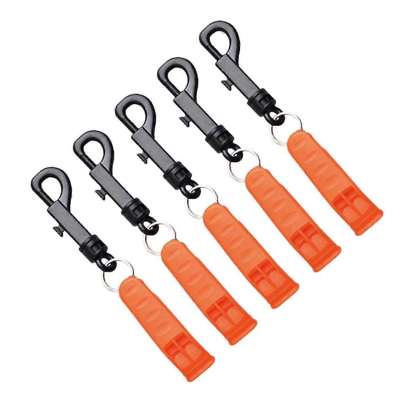 Pack of 10 Emergency Whistles, Loud Plastic Whistles for Camping and Hiking, Key Ring Included, Lightweight and Durable
