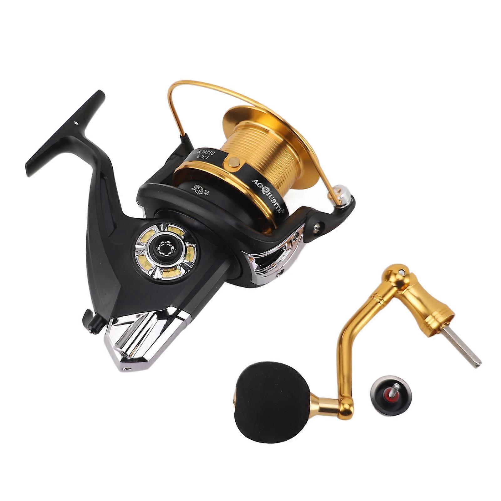 Fixed Spool Fishing Reel, 4.9/1 Gear Ratio, Smooth Operation, Versatile, for Camping and Outdoors