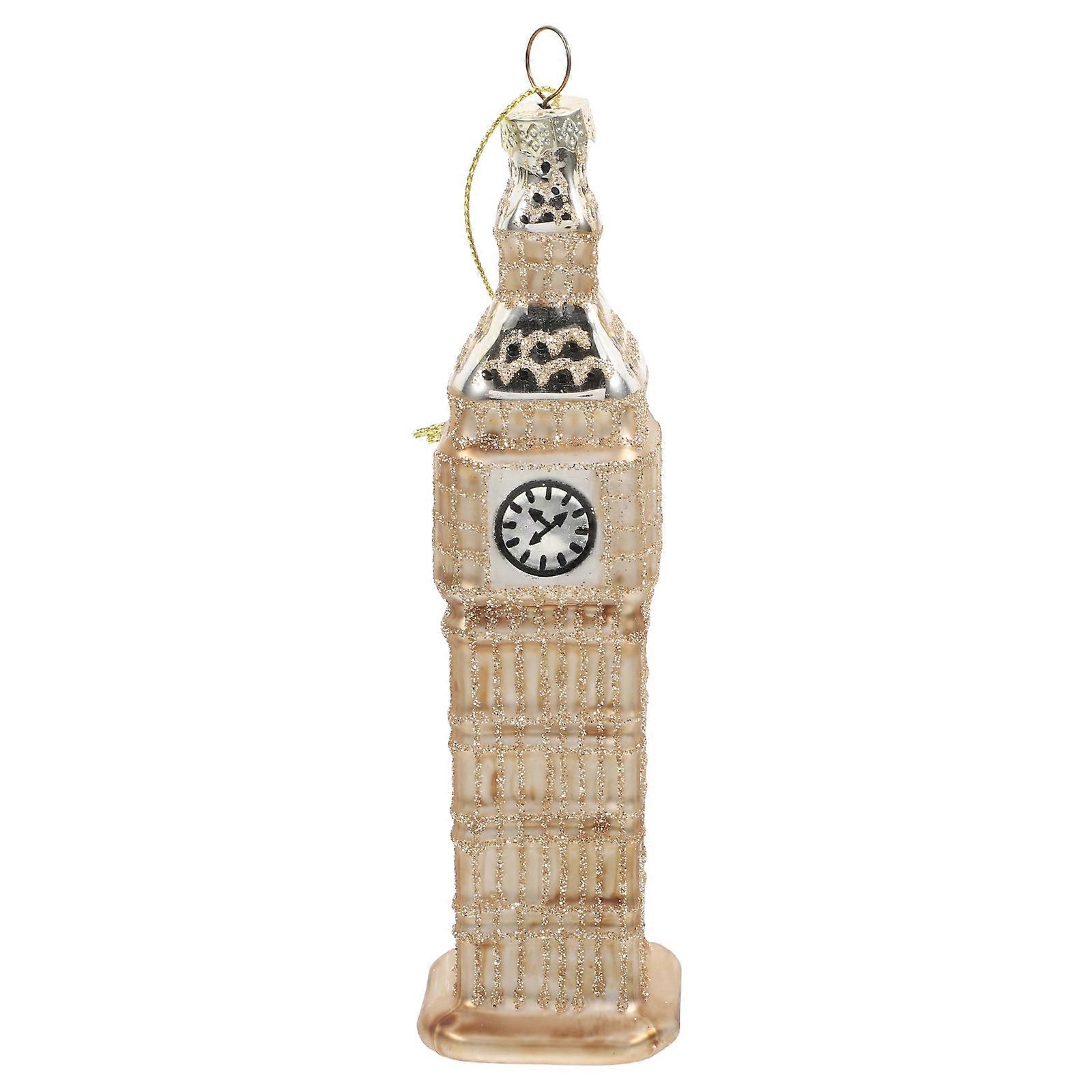 Vintage Style Hanging Glass Ornament Clock, Retro Home Decorative Statue for Christmas Tree, Living Room, Office – Unique Artistic Design