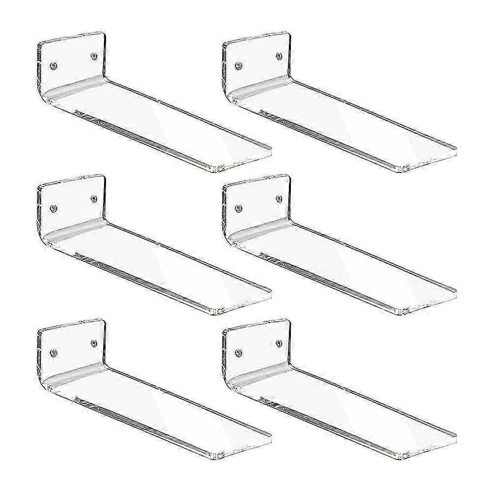 6 Pcs Acrylic Sneaker Shelf Wall Display Rack 20x7.6cm Transparent