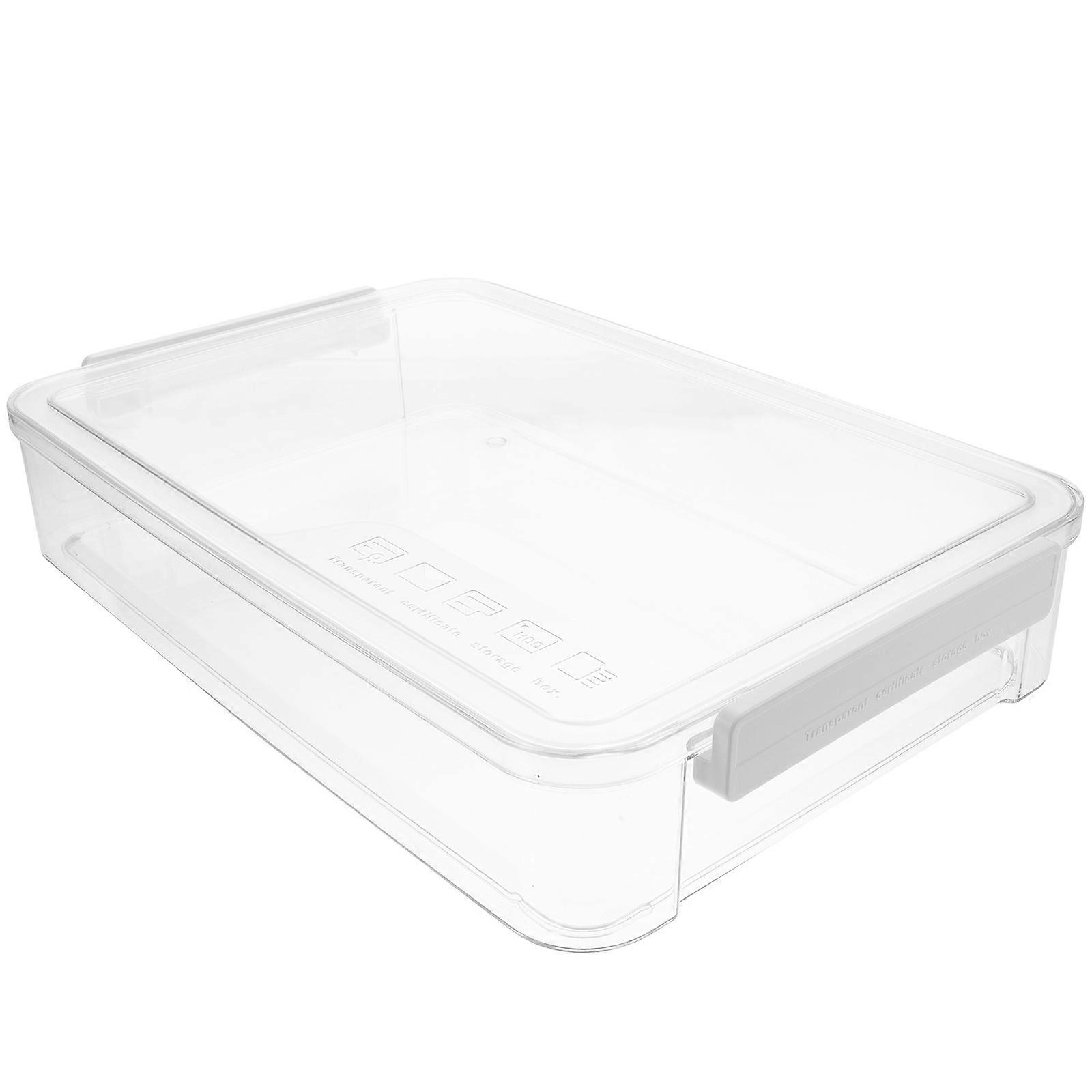Paper Storage Box Desk Storage Organizer Transparent Color Rectangular Shape 1Pcs