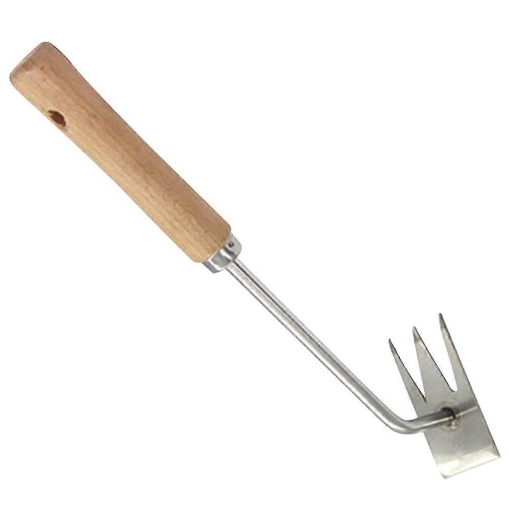 Multifunctional Weeding Tool Manual Weeder Rake Garden Maintenance Removal V-Shaped Fork Tips 1Pcs