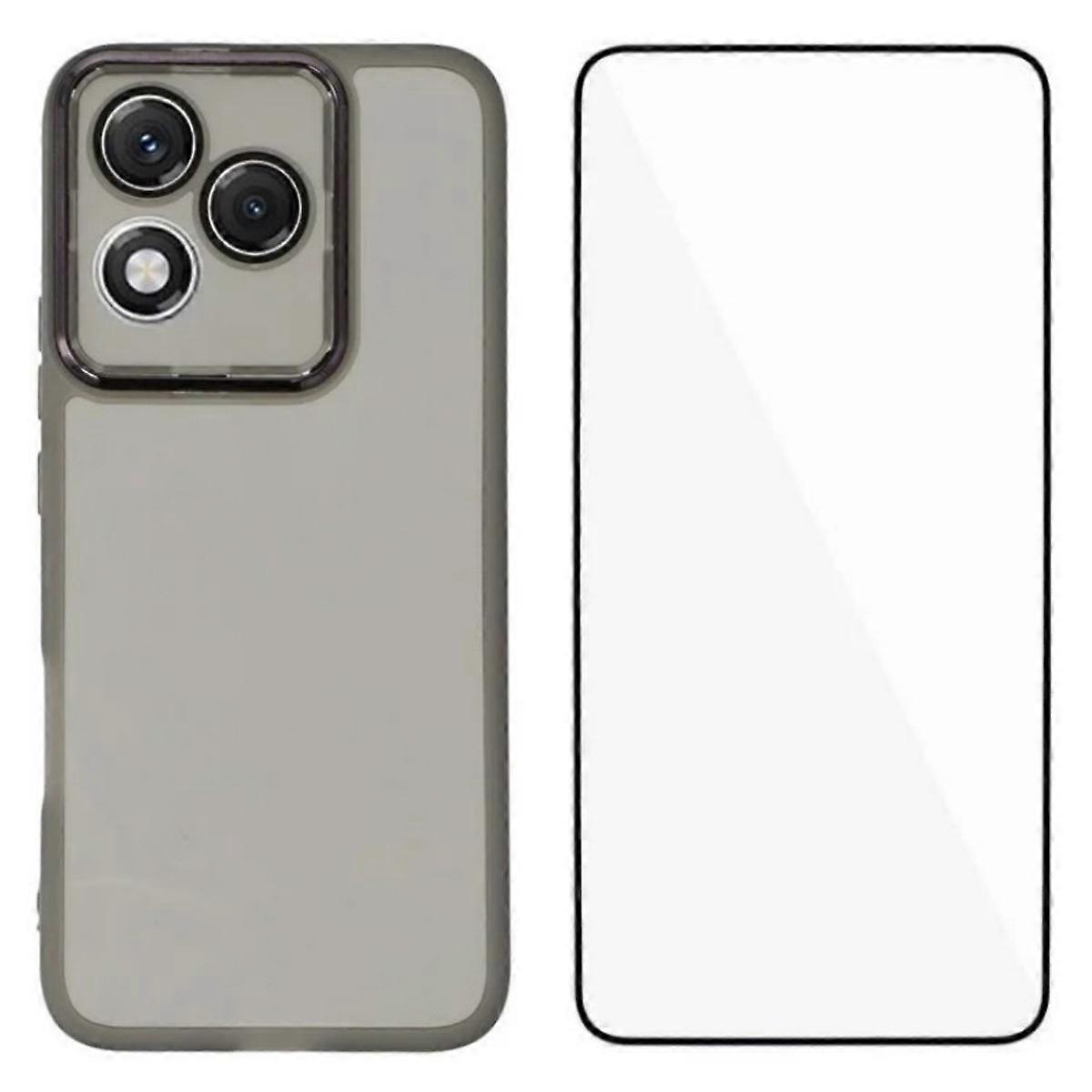 For Honor 400 Lite 5G TPU Case WANLONFENG DKSM Series Electroplated Frame Back Cover with Tempered G