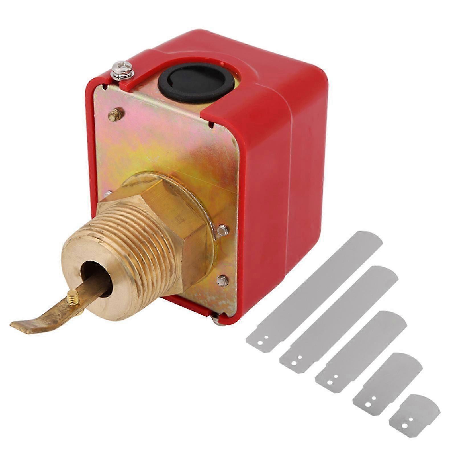 1pc AC250V 10Bar Brass Water Flow Switch Paddle Control NPT Thread Connection Red