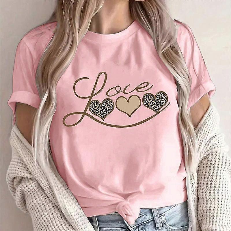 אופנה נשים יצירתי אהבה מכתב שחבור הדפסת חולצת טריקו מצחיק מזדמן O-צוואר שרוולים קצרים חולצת טריקו חולצת טי נקבה קיץ