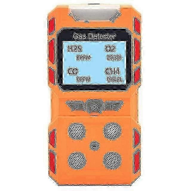 Portable 4 Gas Detector Sound Light Vibration Rechargeable Lcd Screen