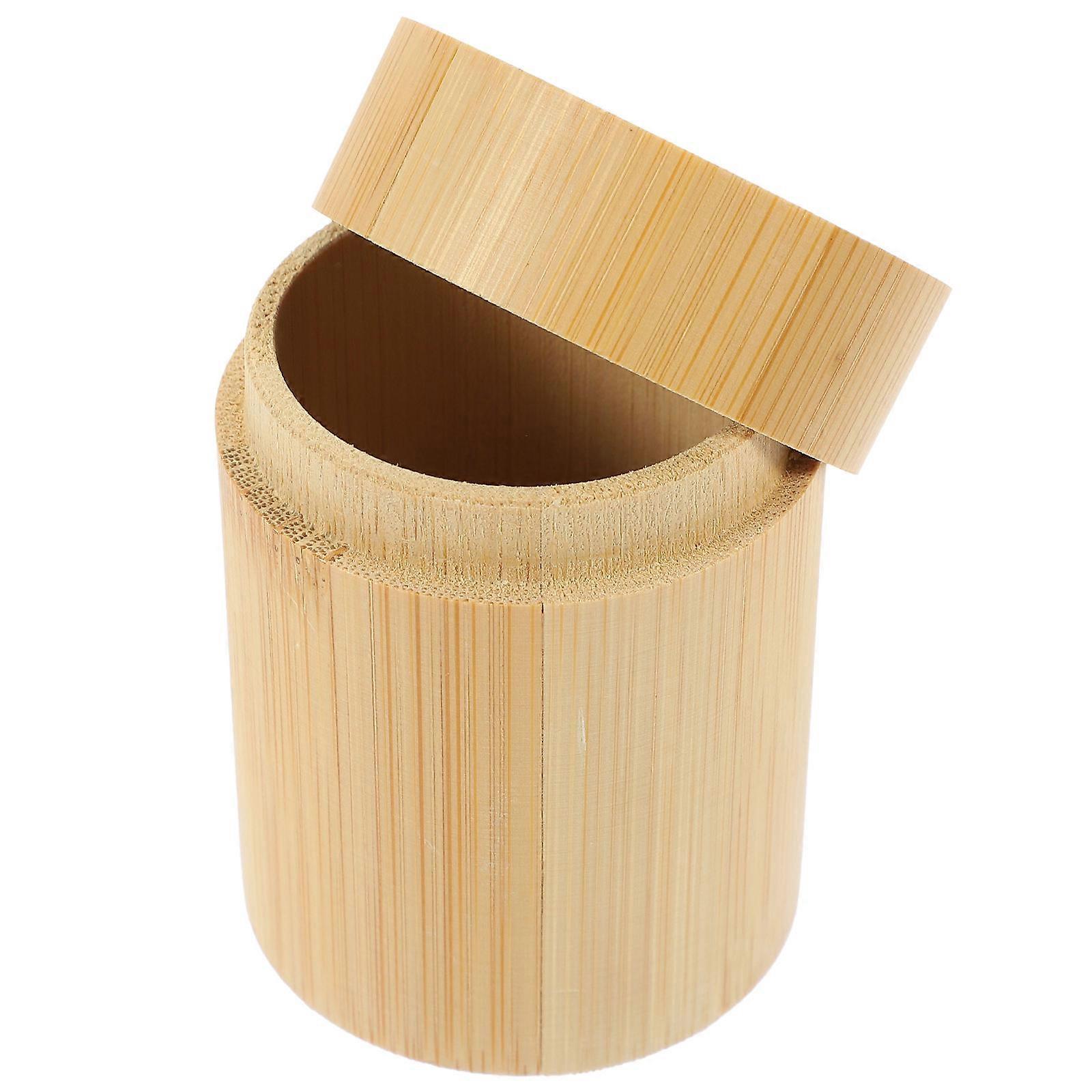 Toothpicks Holder Dispenser Bamboo Toothpick Box Desktop Organizer for Home Kitchen Practical Design 8x6x6cm Light Brown 1Set