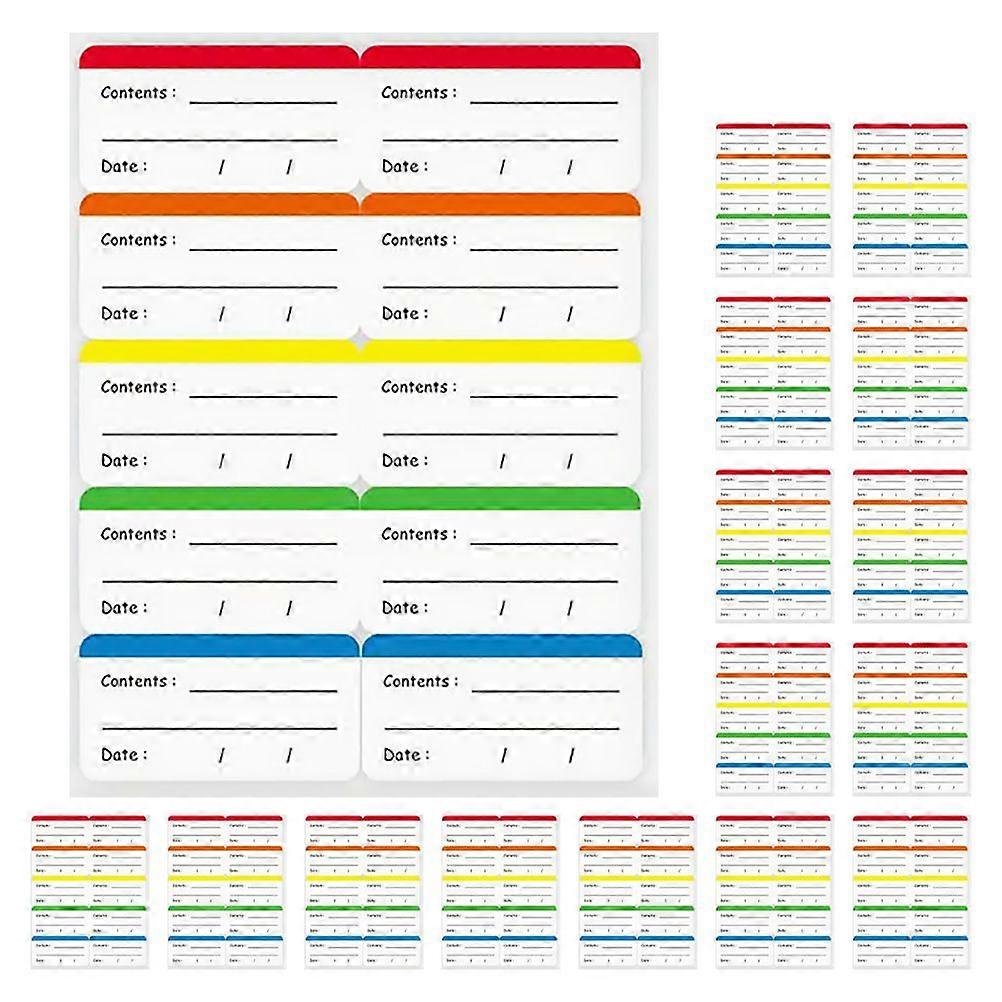 50 αφαιρούμενες ετικέτες τροφίμων κατάψυξης φύλλων: Υψηλές αυτοκόλλητες ετικέτες βάζων κονσερβοποίησης με σαφή αναγνώριση - ταινία κατάψυξης για την οργάνωση κουζινών