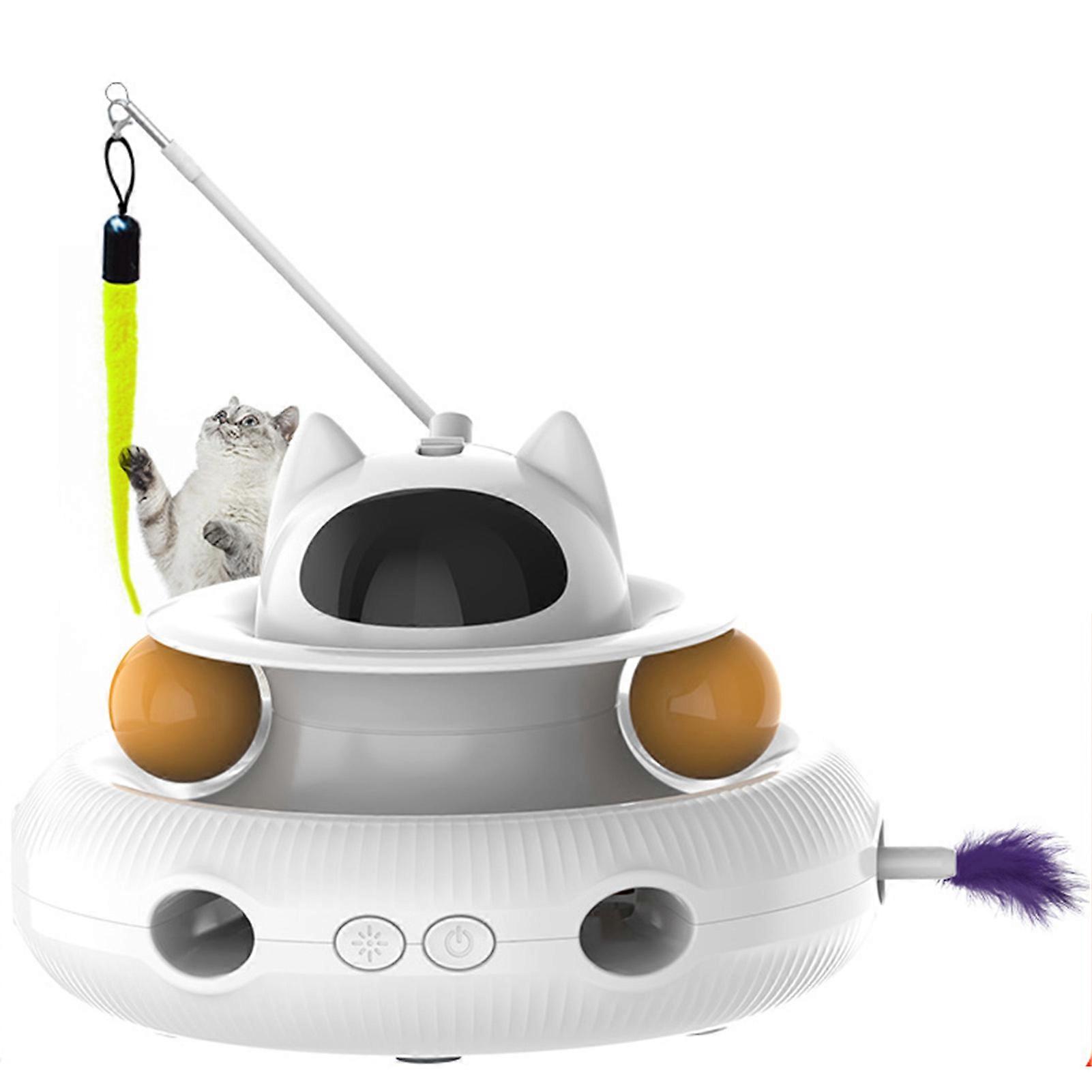 Feather Electronic Cat Toy Automatic Scratch Resistant Interactive Cat Feeder Toy for Training Play