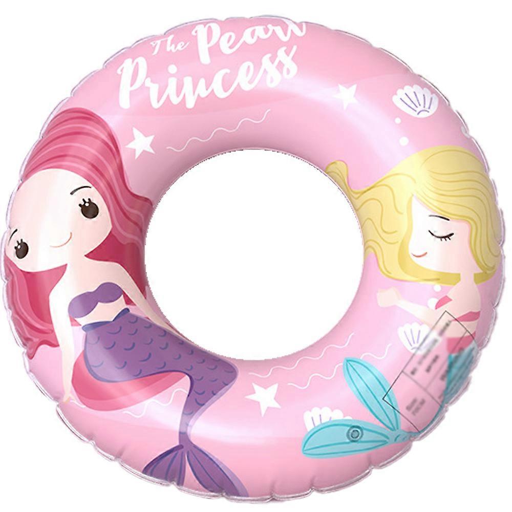 Inflatable Tropical Leaves Swimming Ring Pool Float-Pink-80