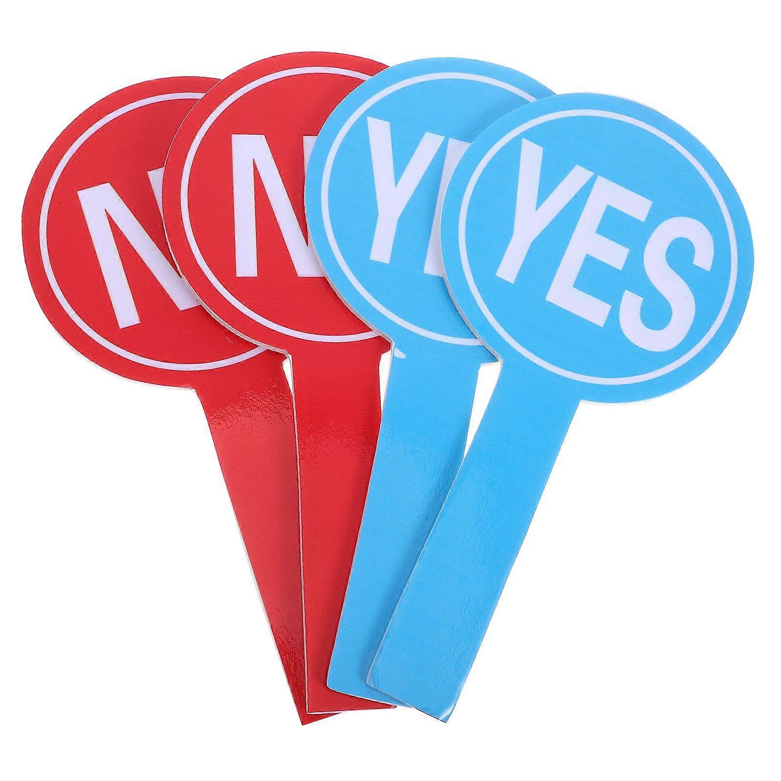 6pcs Classroom Handheld Voting Paddles: Yes No Signs Judging Boards for Teachers Students - Single Sided Response Paddles