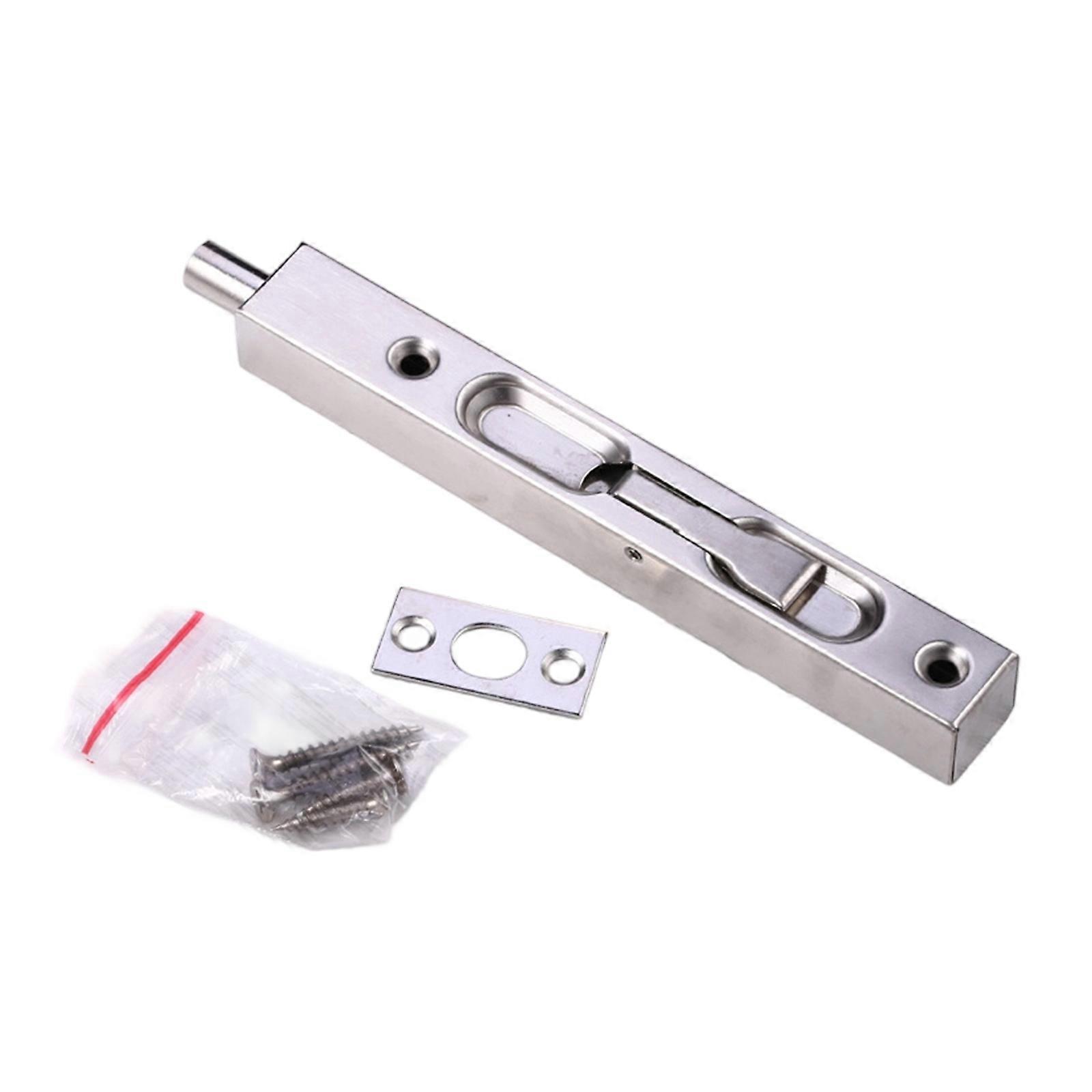 Surfaces Mount Flush Bolt Lock Reversible Security Mechanism Sliding Door Security Lock for Sliding French Storms Door Silver