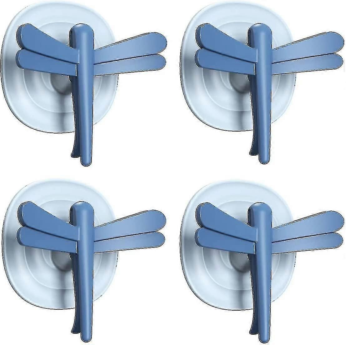 4pcs Adhesive Wall Hooks 15kg(max) Removable Multifunction Dragonfly Hooks Plastic Wall Hooks