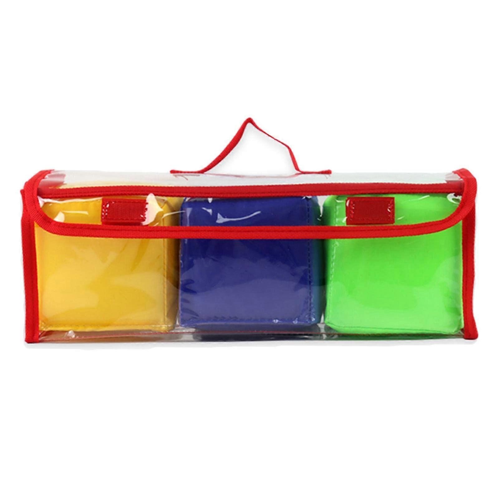 3 Piece Gaming Dice Set Soft Dice with Transparent Pockets Dice