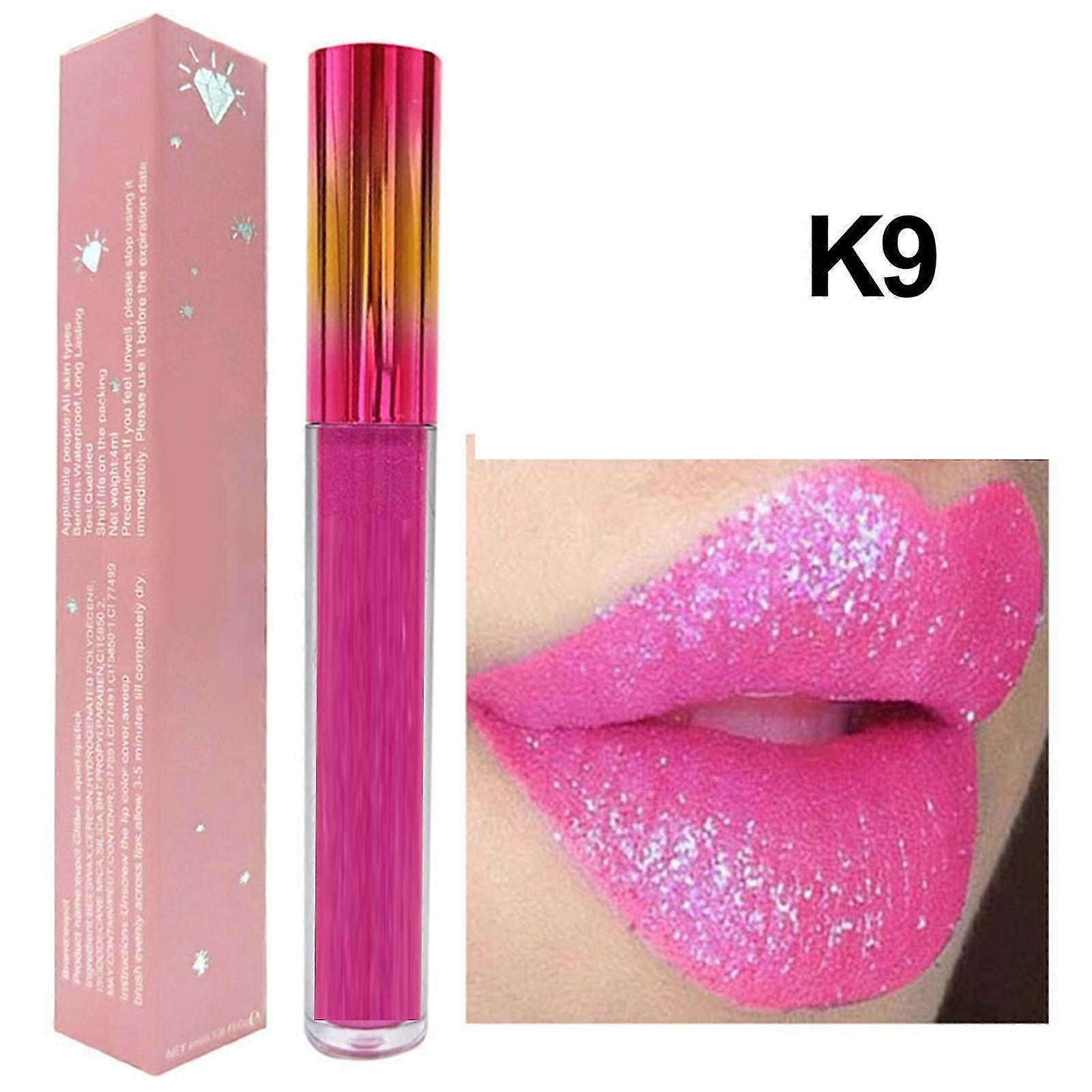 ダイヤモンドリップスティックシャイニーロングラスティングリキッドリップスティック、べたつかない、女性のための防水リップスティックリップグロス