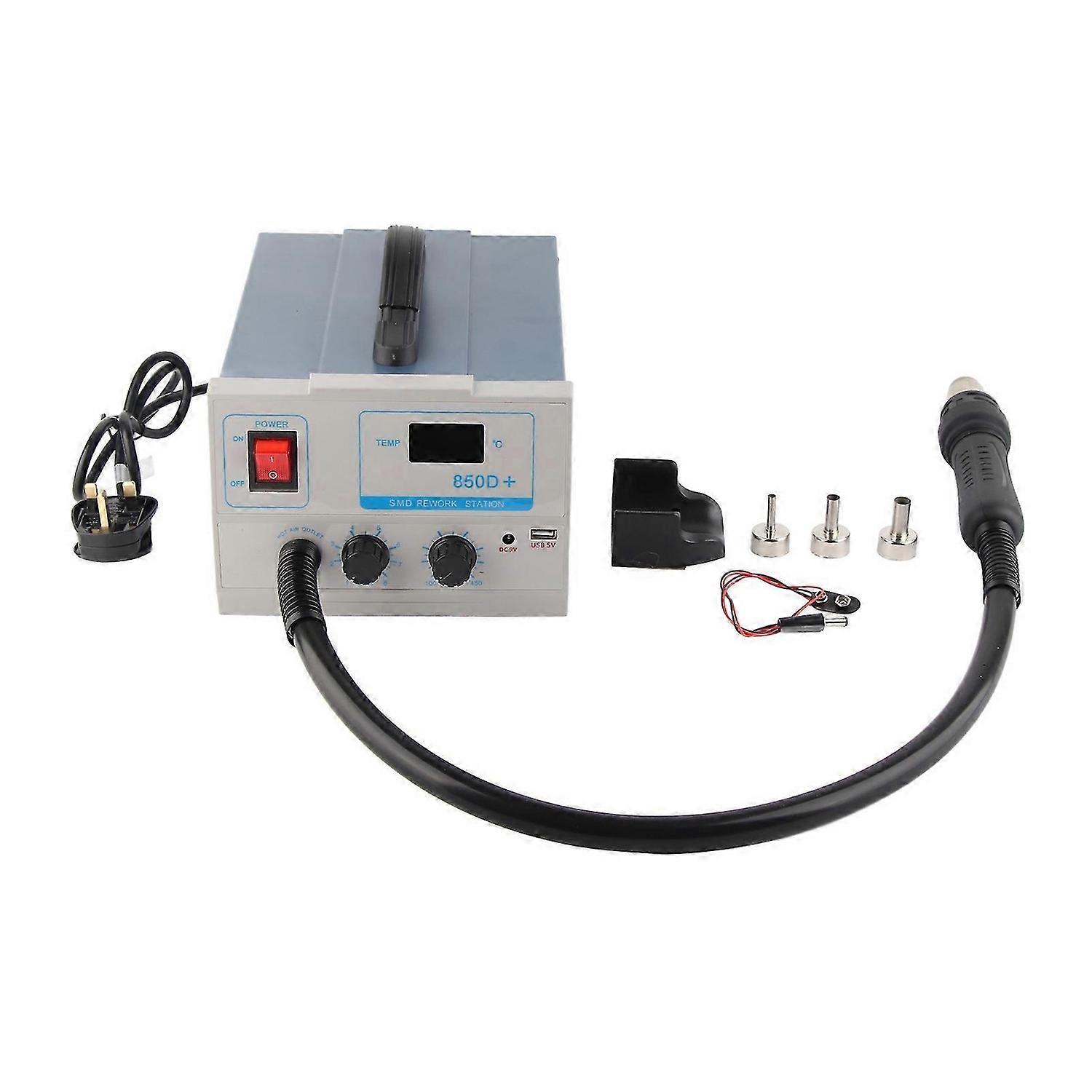 850D Hot Air Desoldering Station LED Digital Display Component Disassembly Rework StationUK Plug AC220V