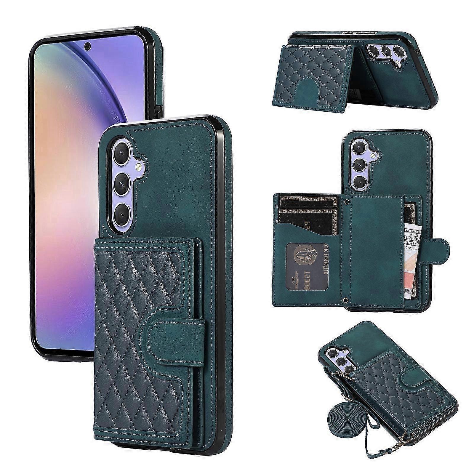 لحافظة بطاقة سامسونج جالاكسي S24 Series Crossbody Diamond للنساء ، حافظة هاتف من جلد PU مع غطاء حامل بطاقة حجب RFID لهاتف Samsung Galaxy S24