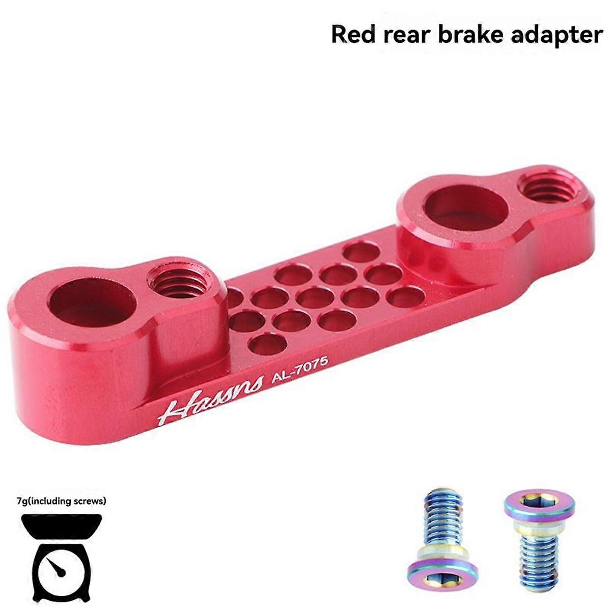 Bicycle Disc Brake Adapter CNC Disc Bracket for Road Bikes Compatible with 140mm & 160mm Red Rear