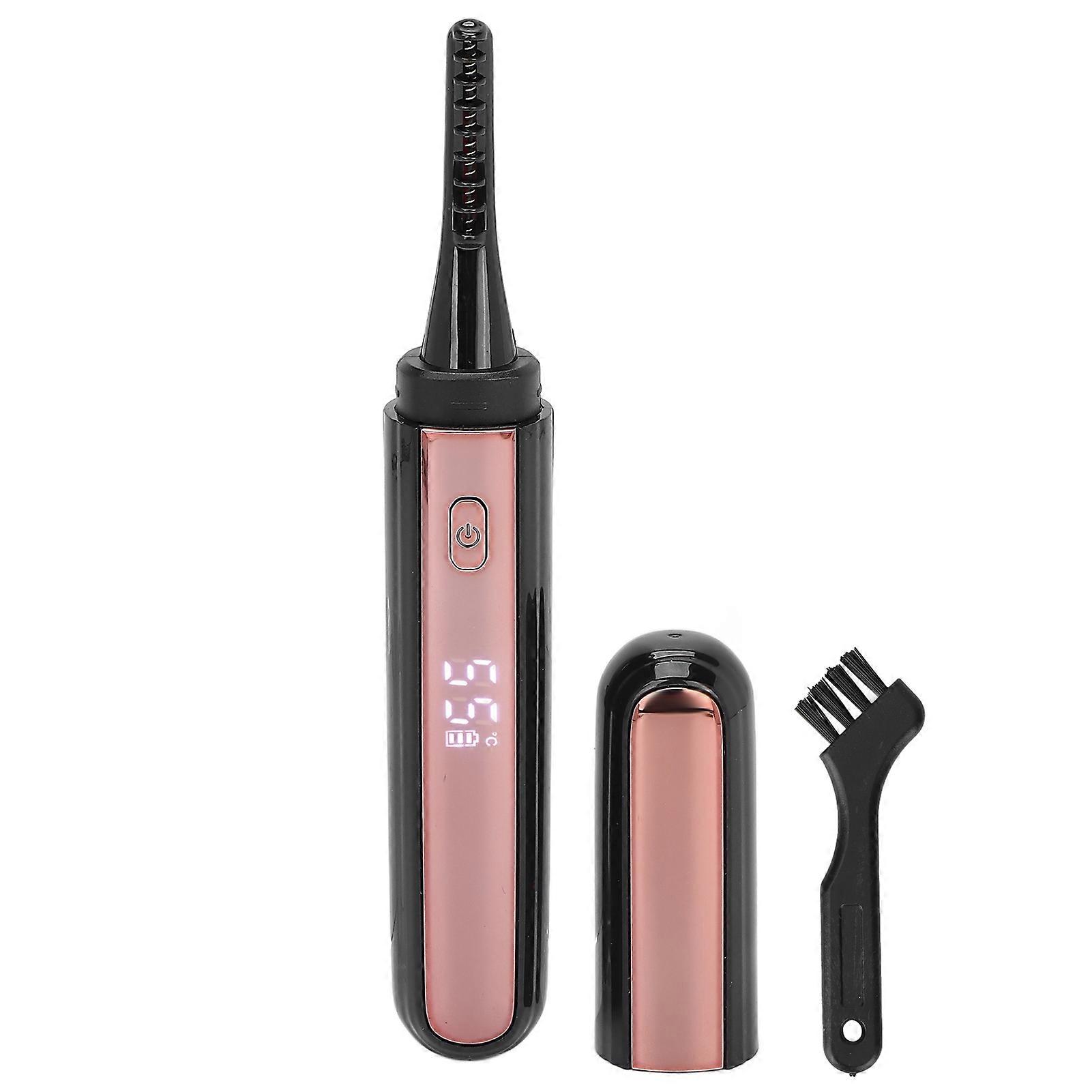 Electric Eyelash Curler USB Rechargeable 4 Level Temp Heated Eyelash Perm with LCD Display for WomenBlack