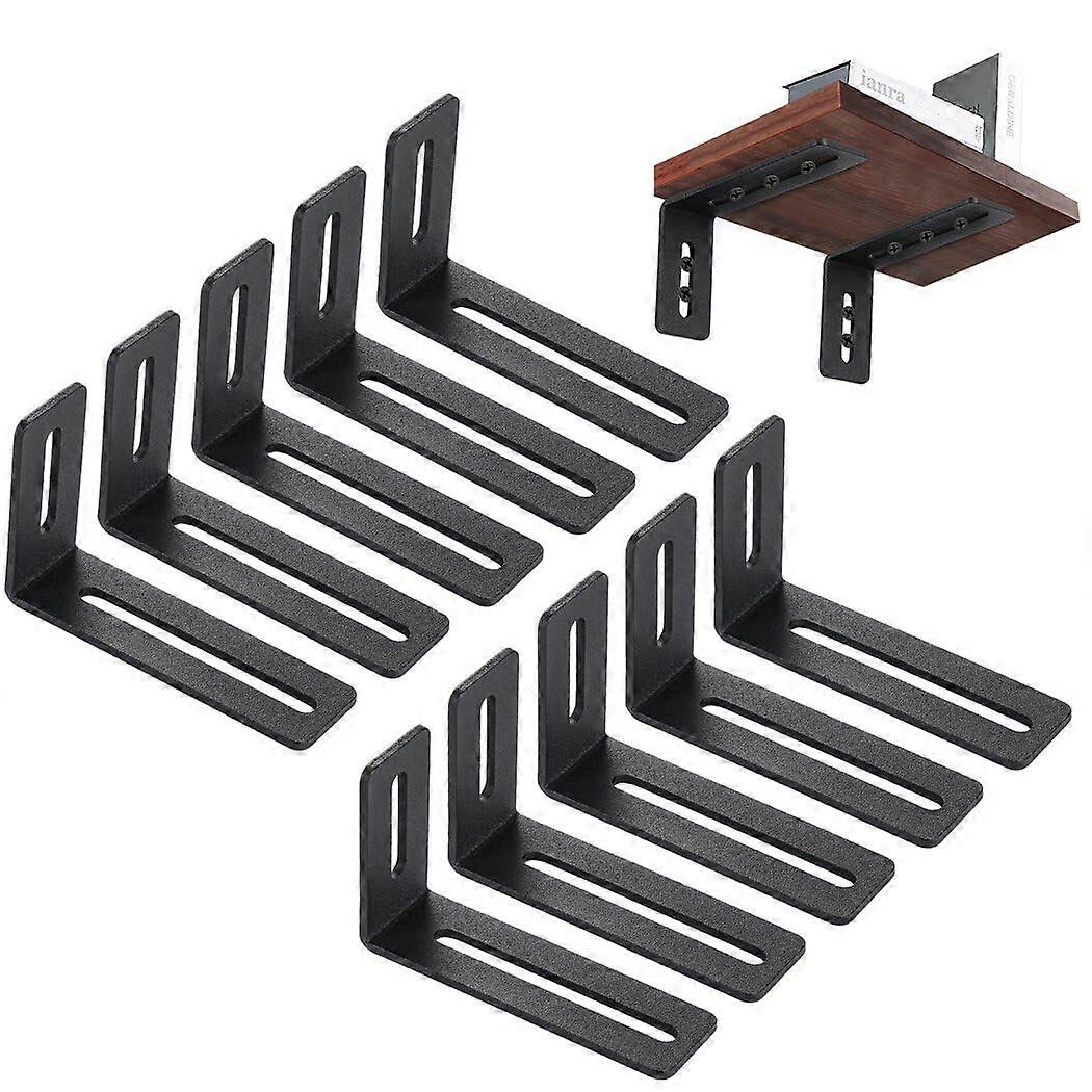 L Shape Shelf Brackets, 10 Pack, 90° Right Angle for DIY Floating Shelves