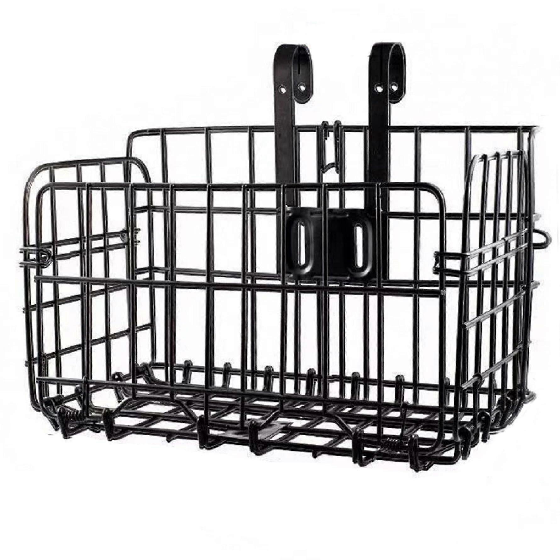 Bicycle Basket Steel Wire Folding 8.6 x 8 x 13.2 for Front or Rear Installation with Handle