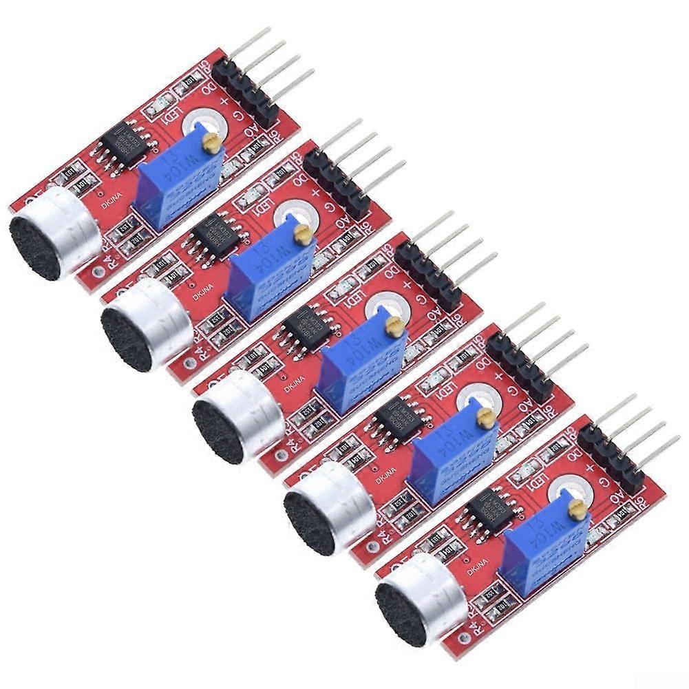 Ky037 Sound Sensor Module - 5 Pack Low Noise Detection for Arduino, Raspberry Pi, and Robotics Projects