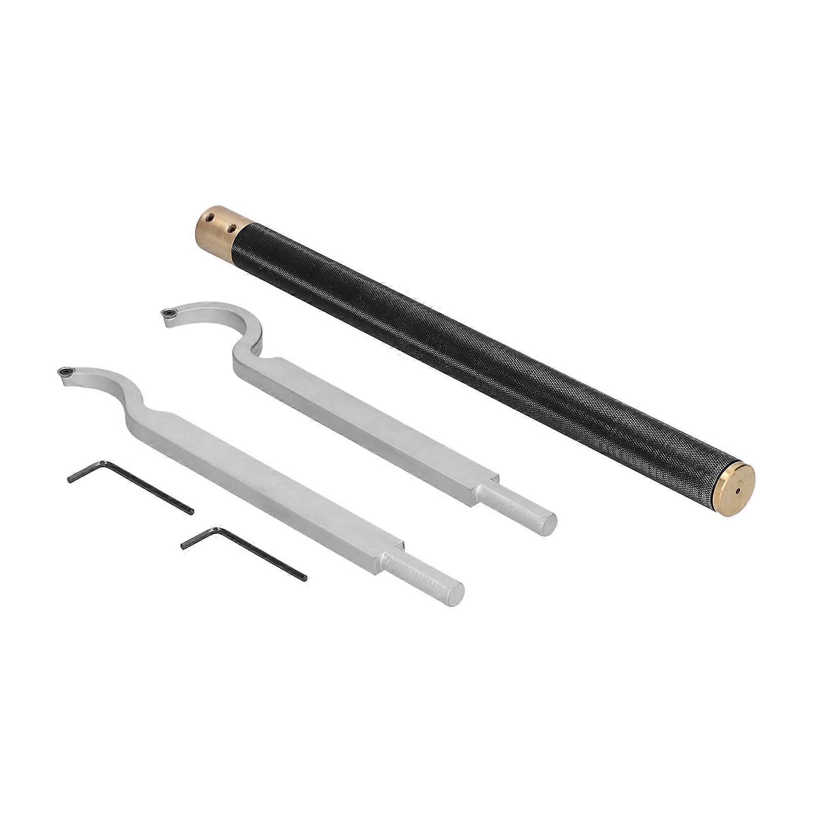 Tipped Wood Turning Tools Set Swan Neck Hollower Lathe Finisher with Hex Wrenchs