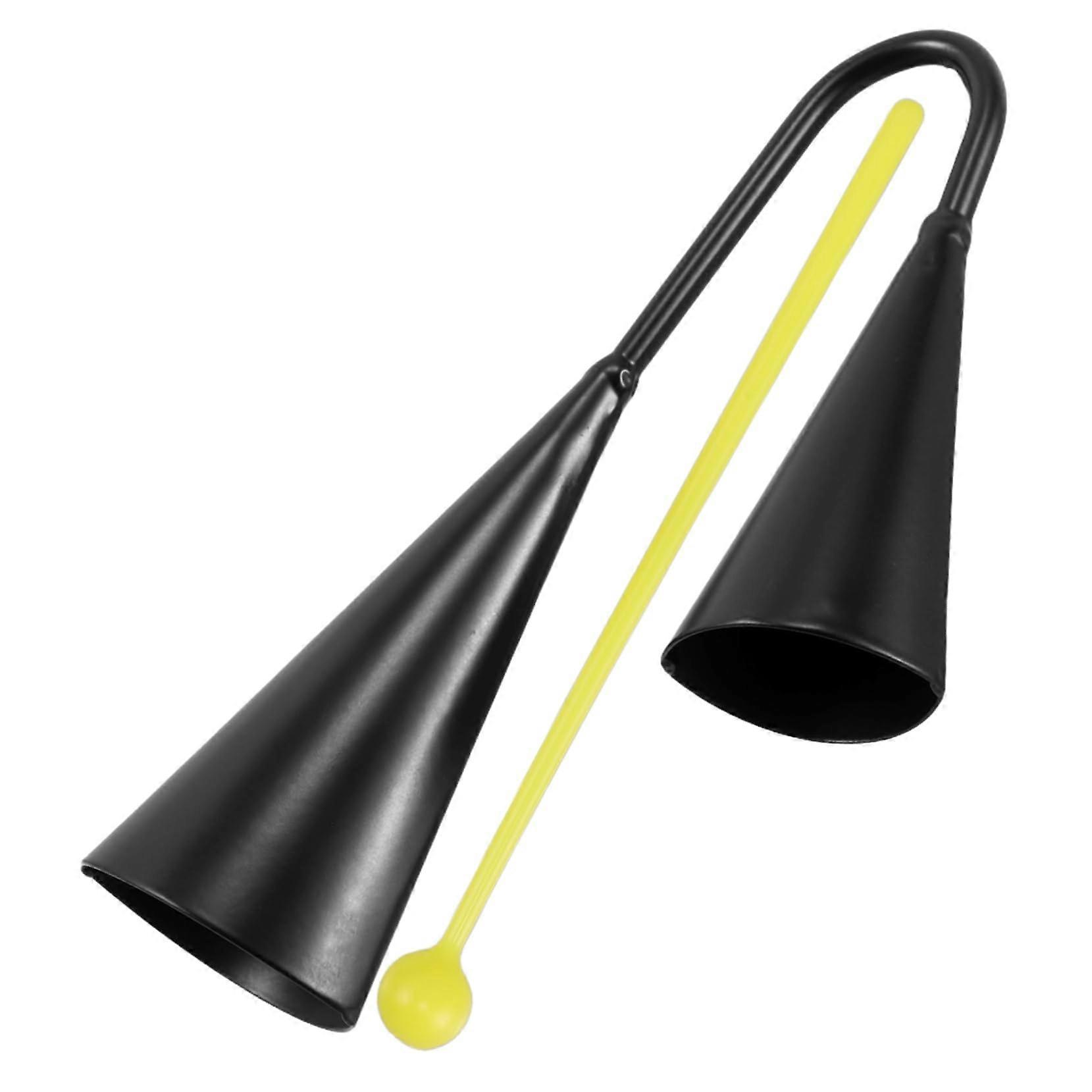 Musical Attachment Hand Bells Cowbell with Latin Percussion Binaural Cow Bell Musical Instruments Cow Bell for Percussion Bell Black Plastic