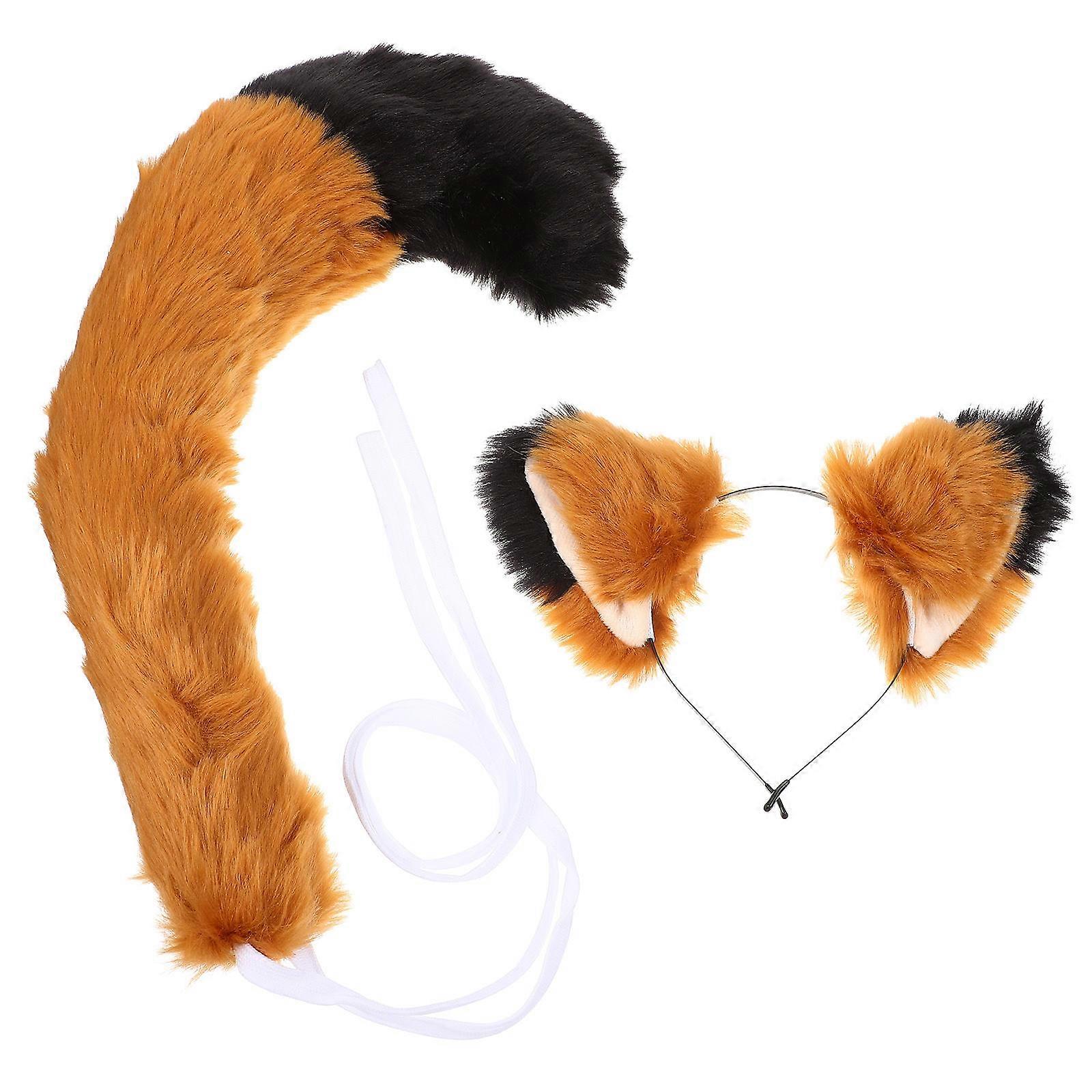 Adorable Fox Ears Headband and Tail Set – Charming Animal Costume Accessory for Festivals, Parties, and Masquerades