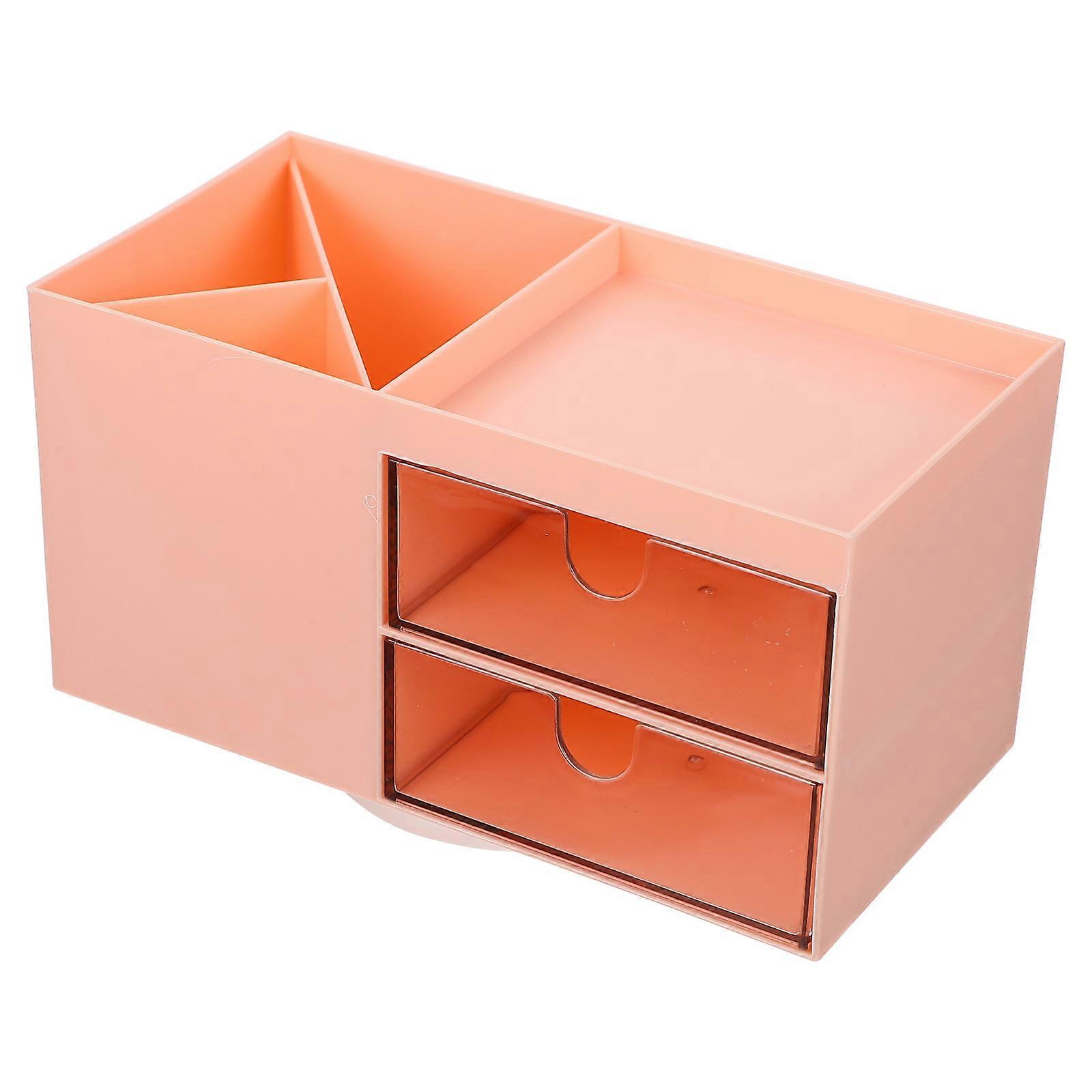 Desktop Cosmetics Storage Rack Makeup Organizer Case Office Use Rectangular Shape Cosmetic Protection 1Set