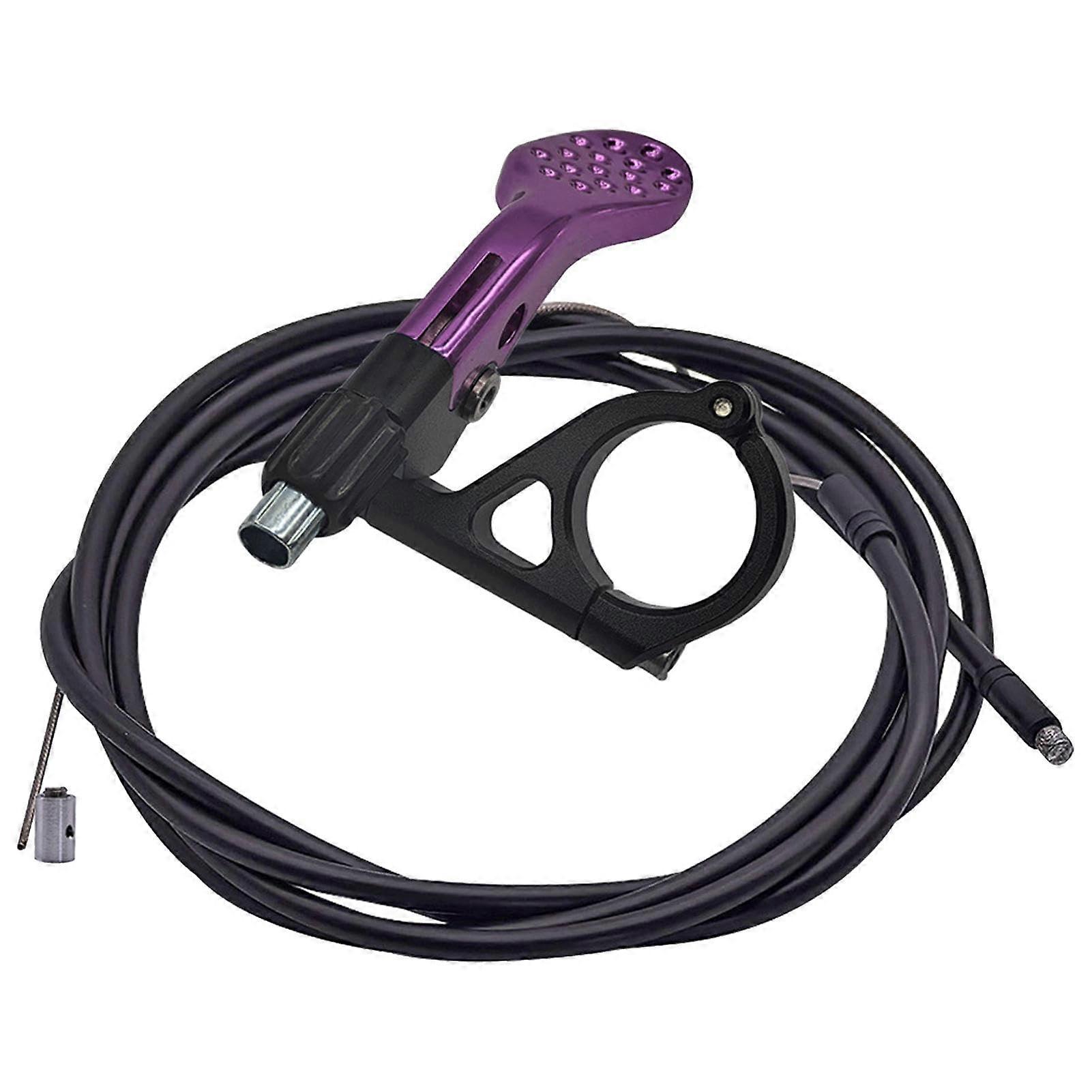 Mountain Bike Dropper Lever for Bicycle Seat Posts External with Internal Guide Purple