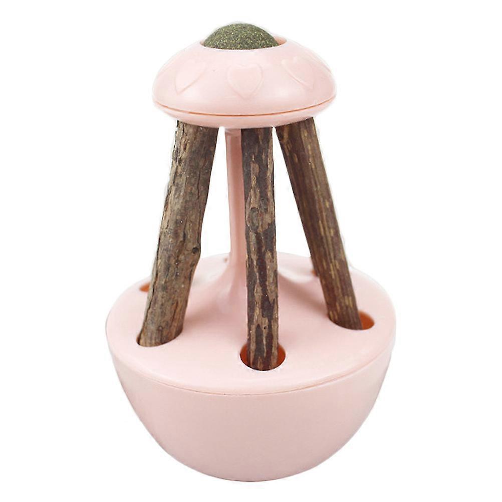 Chew Toys For Cats Tumbler Catnip Ball Pink 11x7cm Material Abs Silvervine 1Pack
