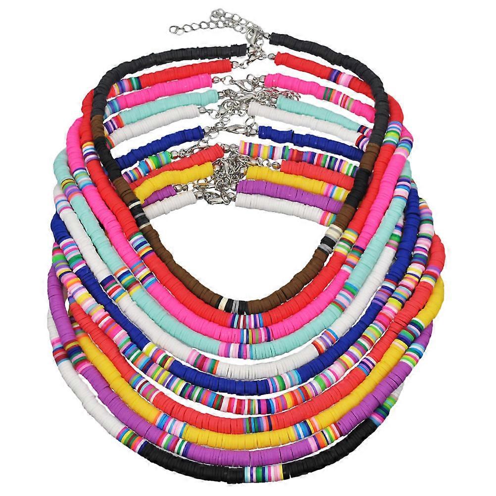 Durable Clay and Alloy Necklace for Decoration Red Color Lightweight and Comfortable 6mm