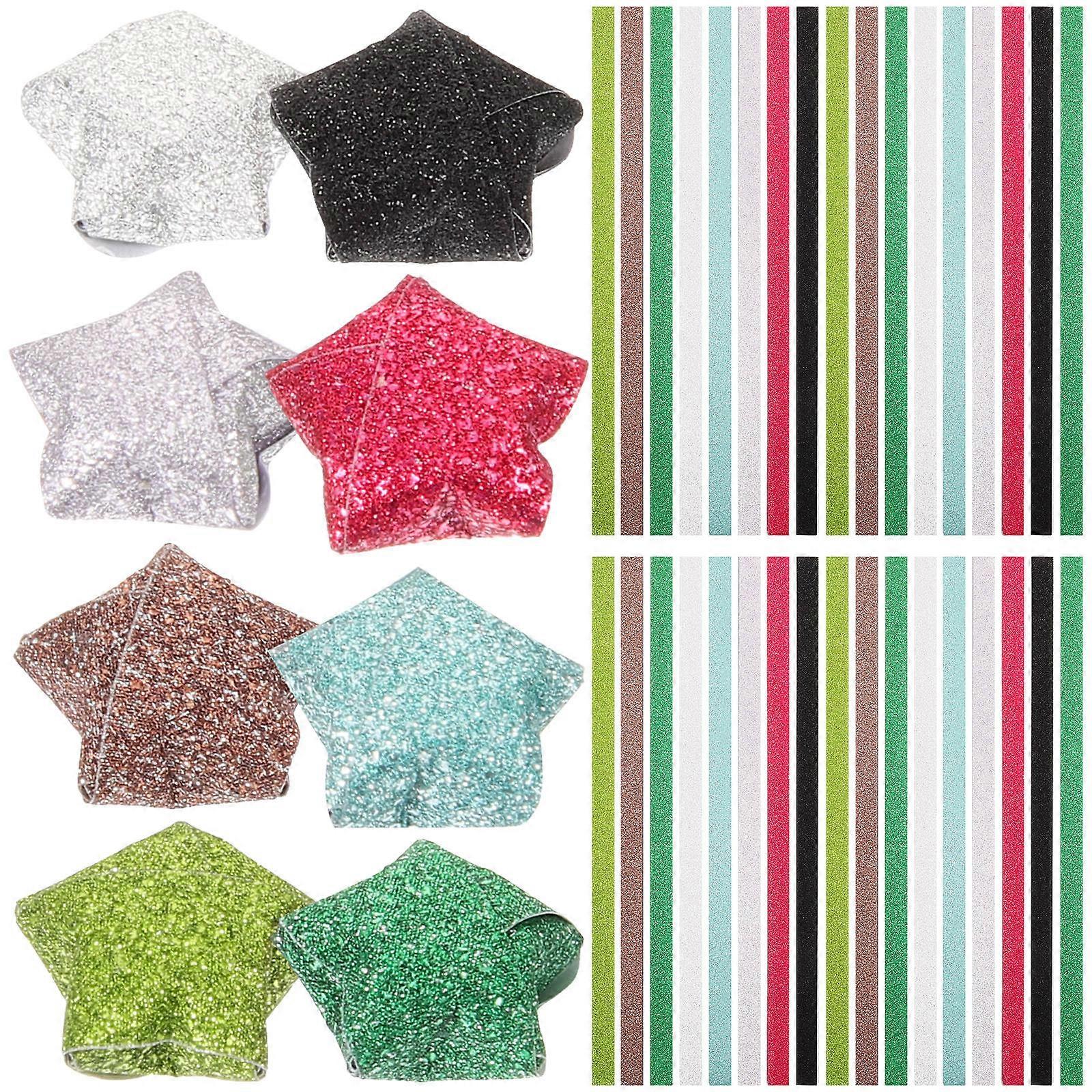 Star Orgami Paper Glitter Diy Handcraft Projects Children Entertainment Mixed Color 320Pcs