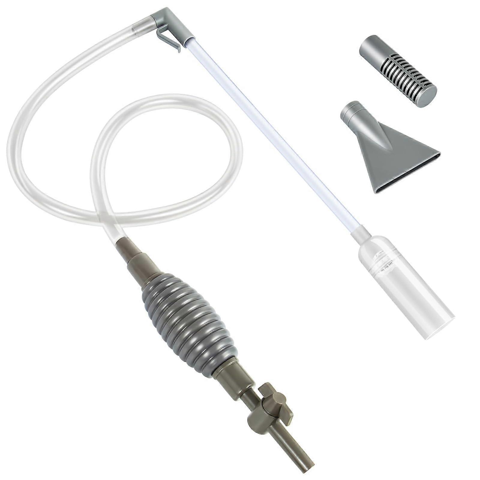 Mulmsauger Aquarium Cleaner 1.7m with Adjustable Flow Control, Filter Kit for Water Changes, Sand and Gravel Vacuum