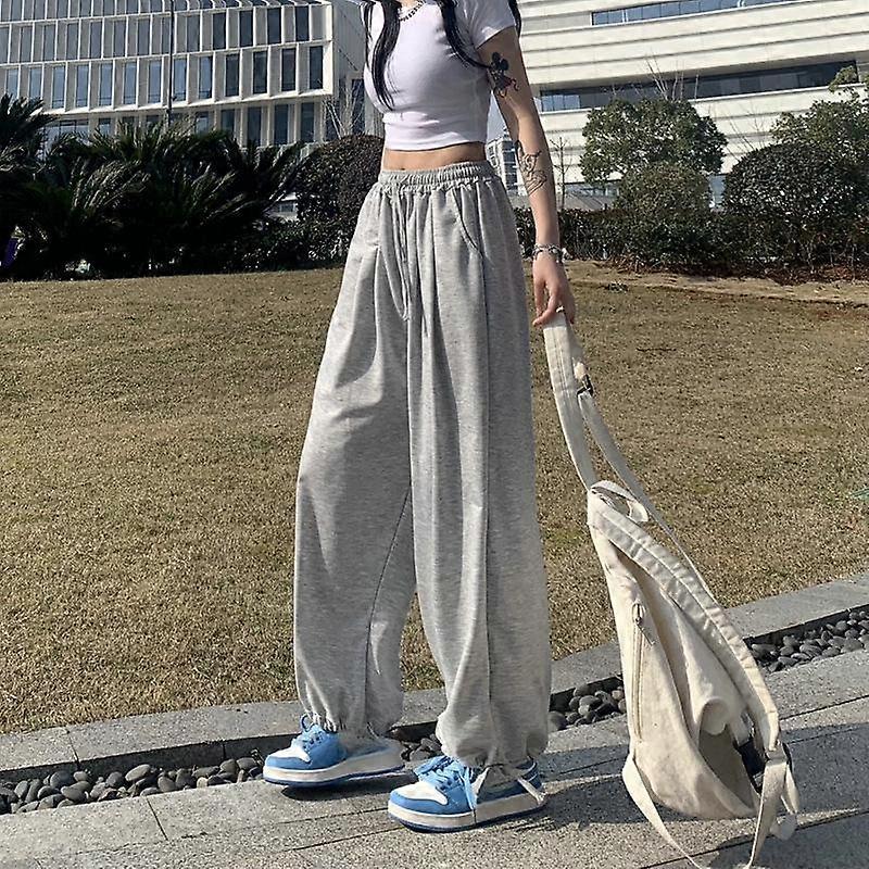 Spring and Summer Women's Pant Drawstring Sweatpants Straight Plus Size Loose Wide Leg Lantern Pants Casual Trousers