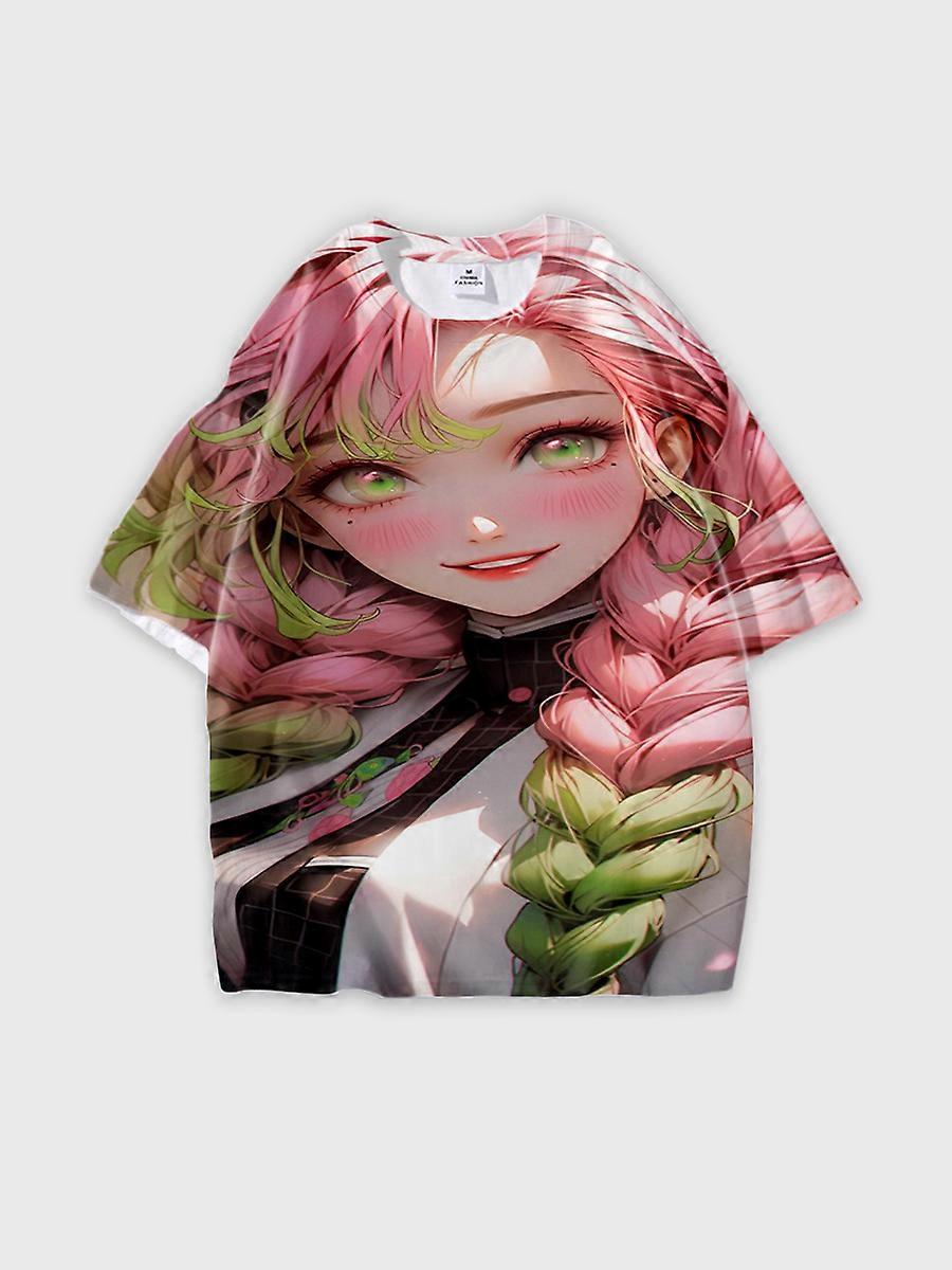 T-shirt round neck Character Pattern loose short sleeve P2980